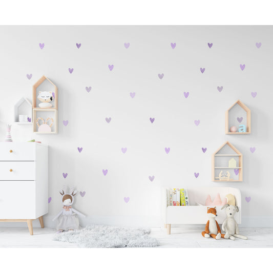 Purple Heart Wall Sticker Lilac Wall