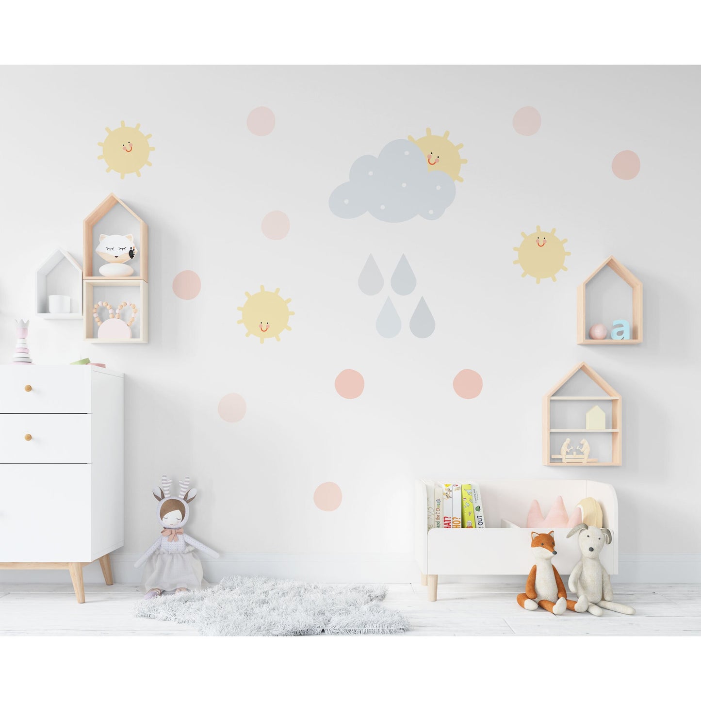 Sun Cloud Wall Sticker Nursery Wall Sticker Sun Decal