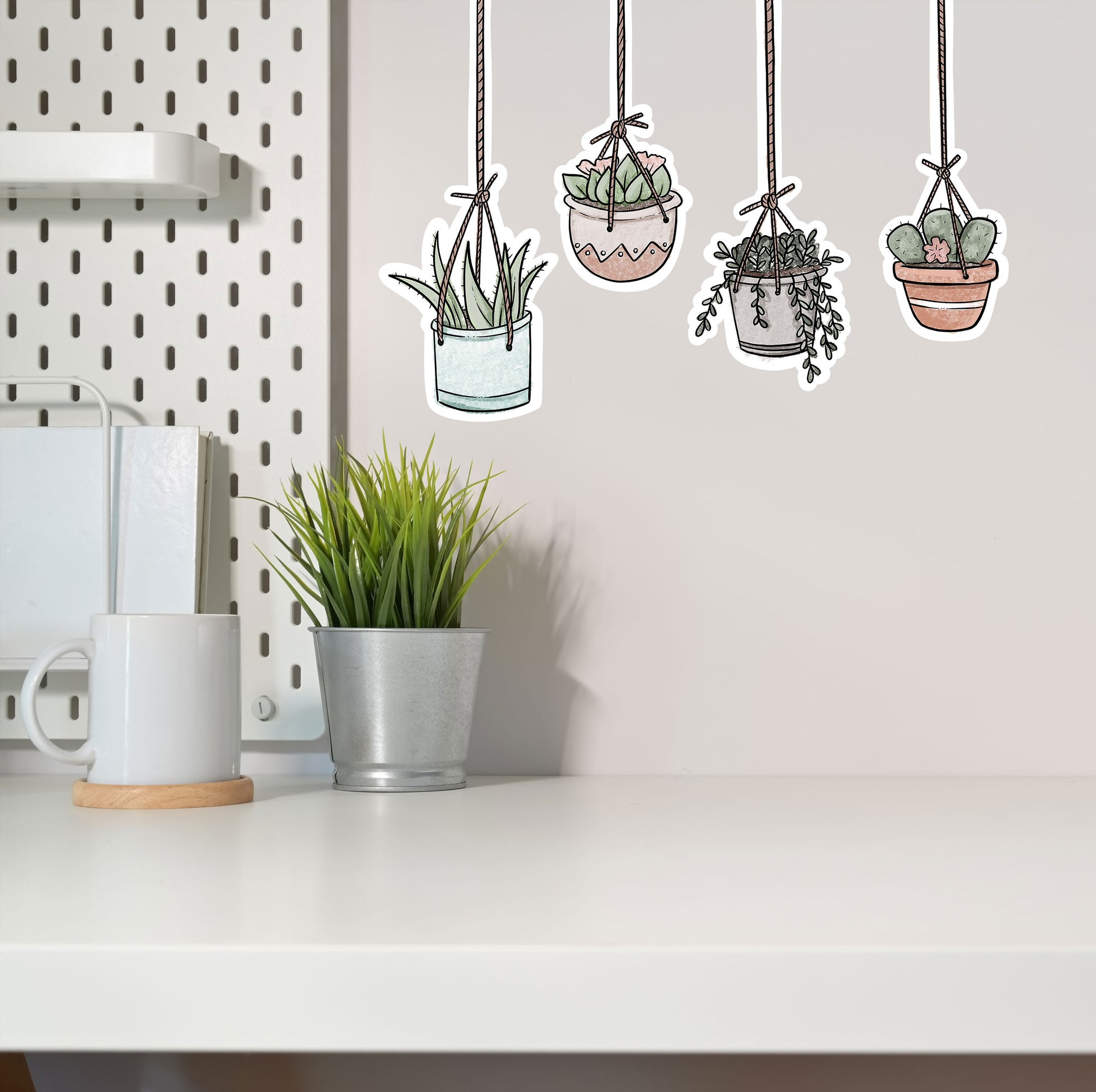 Hanging Plant Pot Sticker Sheet