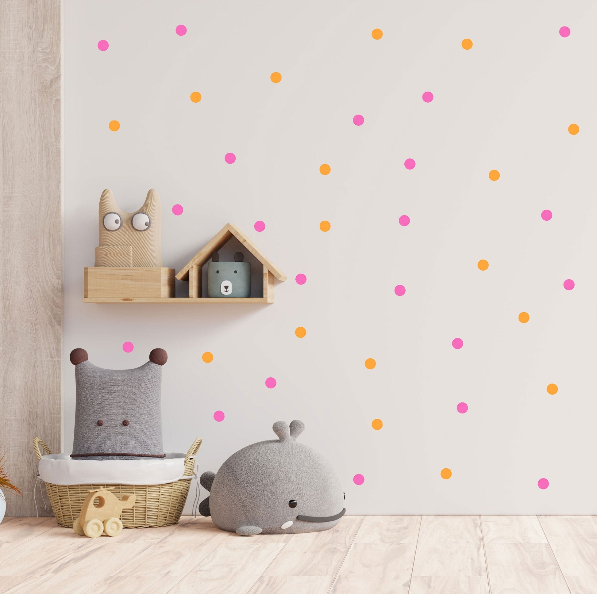 Pink and Orange Spots Wall Stickers