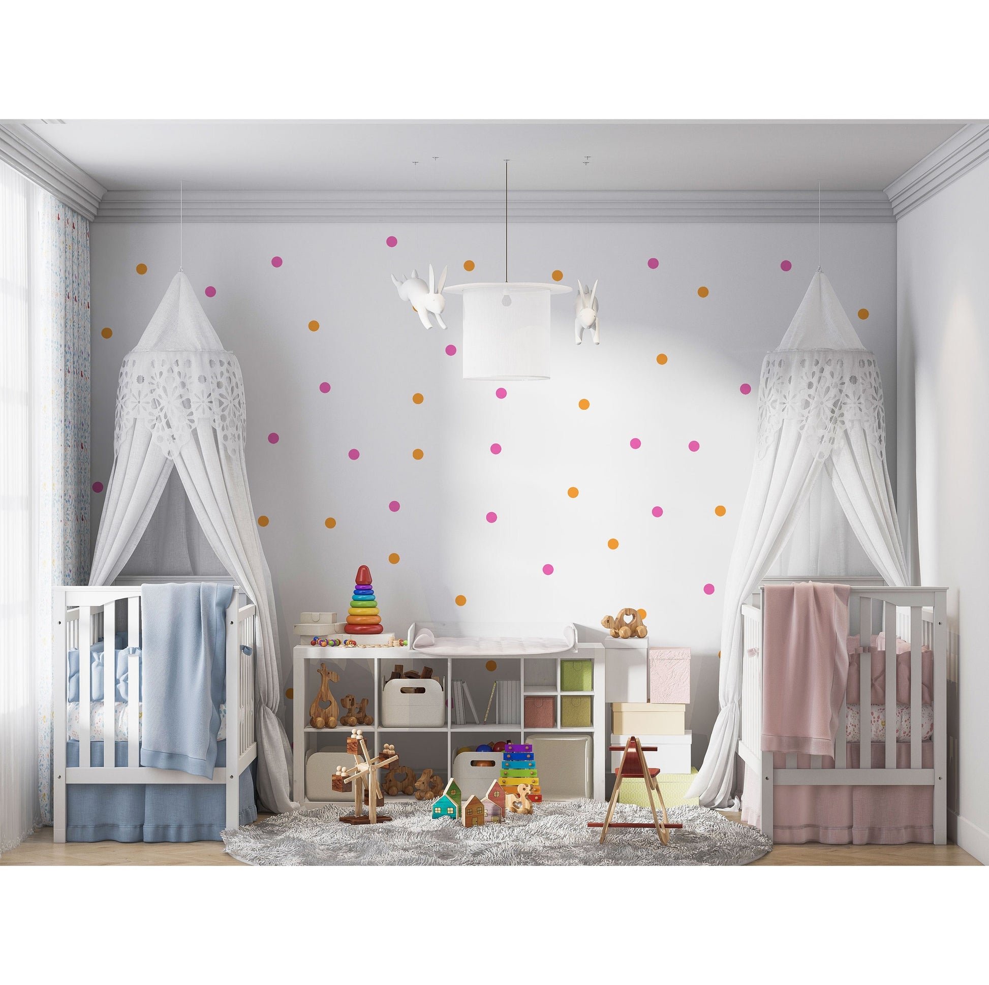 Pink and Orange Spots Wall Stickers