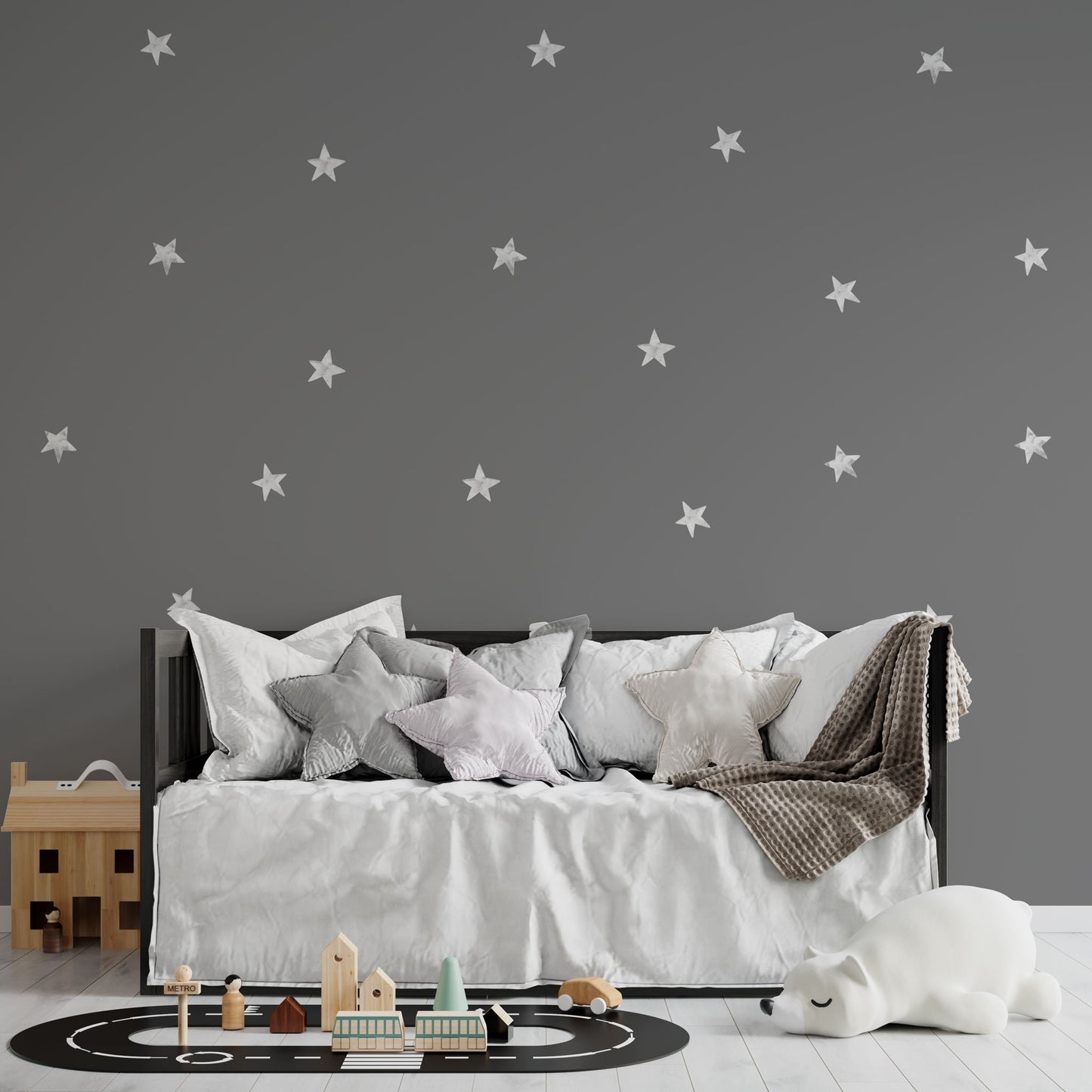 Watercolour Stars Wall Stickers, Reusable Boho Nursery Wall Decals, Children's Boho Wall Decor, Playroom Wall Stickers, Kids Room, Stars