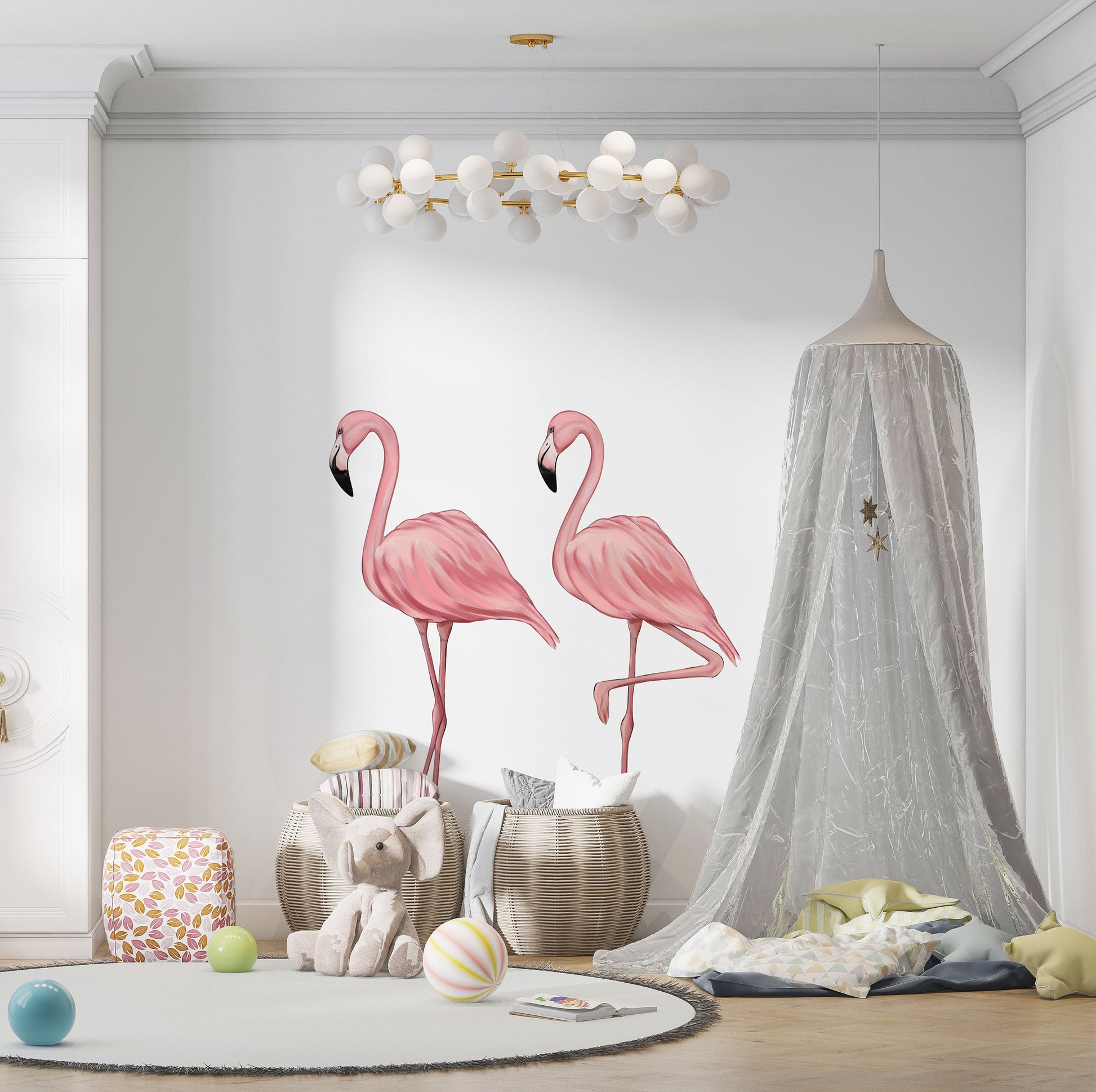 Pink Flamingo Wall Decal Flamingo Wall Sticker Nursery Sticker Flamingo