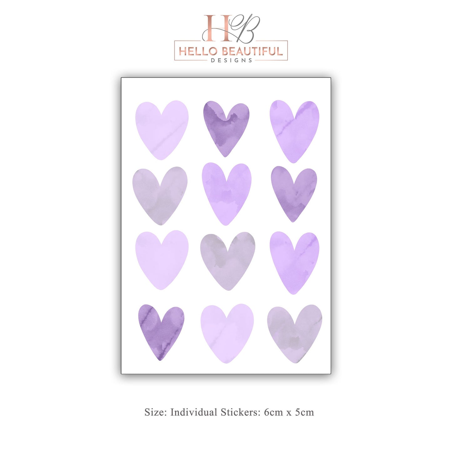 Purple Heart Wall Sticker Lilac Wall Sticker Purple Nursery Wall Decal Children's Boho Wall Decor Kids Wall Sticker Purple Wall Sticker Girl