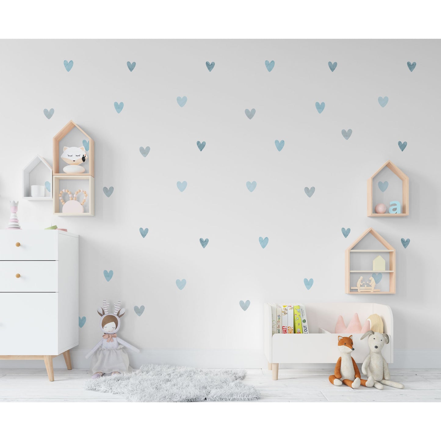 Blue Heart Wall Sticker Blue Wall Sticker Blue