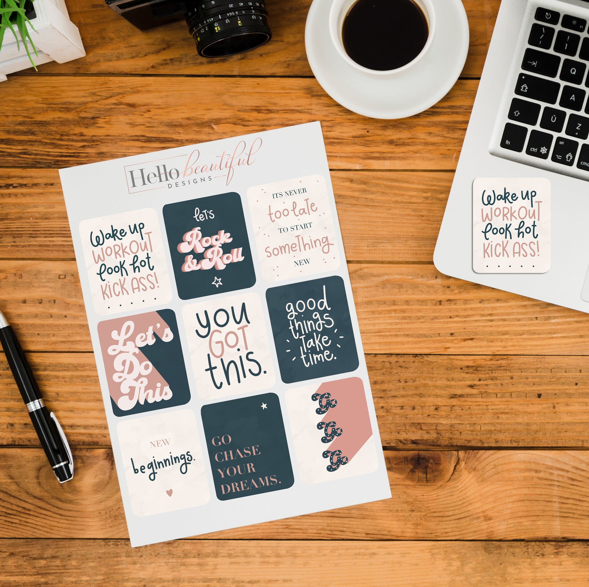 Motivational Notes Stickers, Quote Stickers, Laptop Stickers