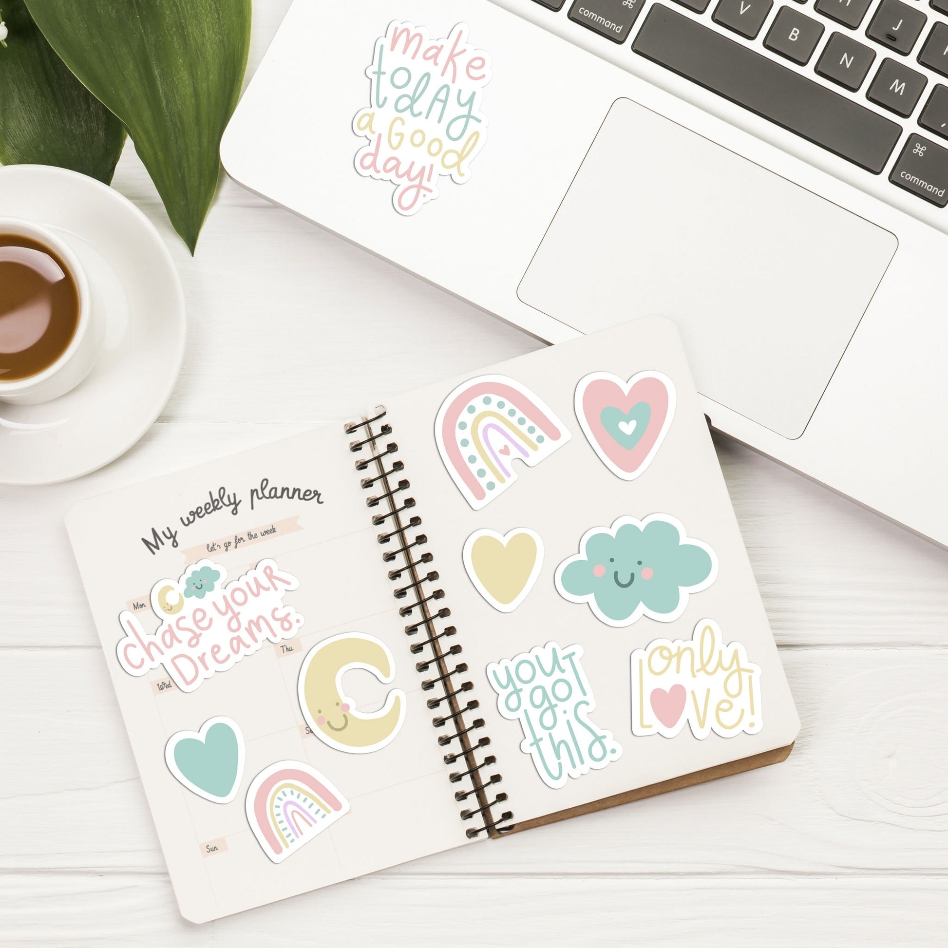 Pastel Quote Stickers, Quote Stickers, Laptop Stickers