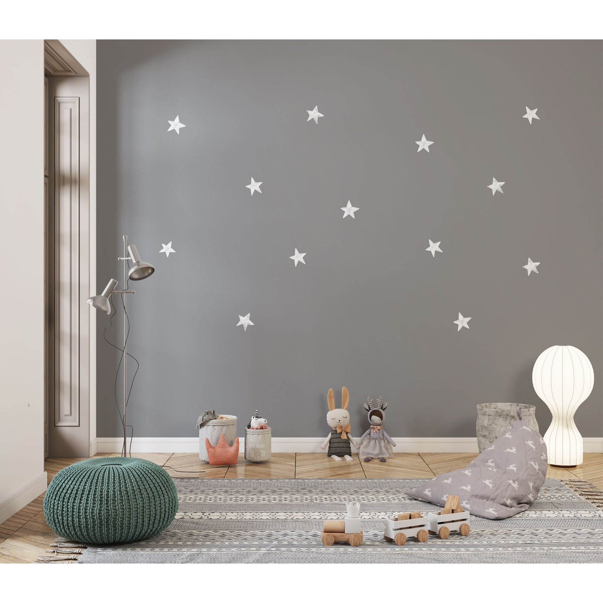 Watercolour Stars Wall Stickers, Reusable Boho Nursery Wall Decals, Children's Boho Wall Decor, Playroom Wall Stickers, Kids Room, Stars