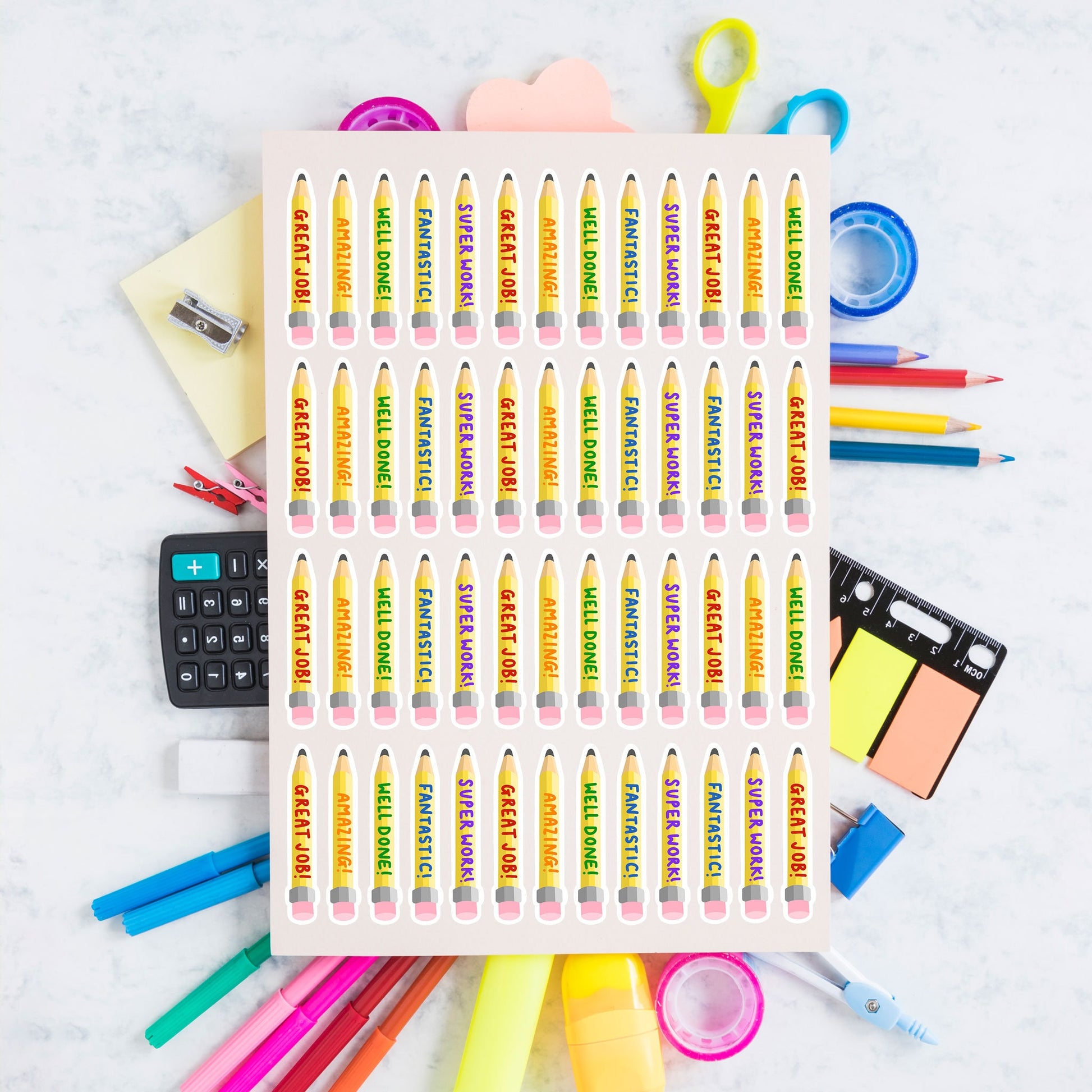 Pencil Reward Stickers, Teacher Stickers, Classroom Stickers, Primary School Stickers, Teacher Awards, Back to School, Pencil Stickers