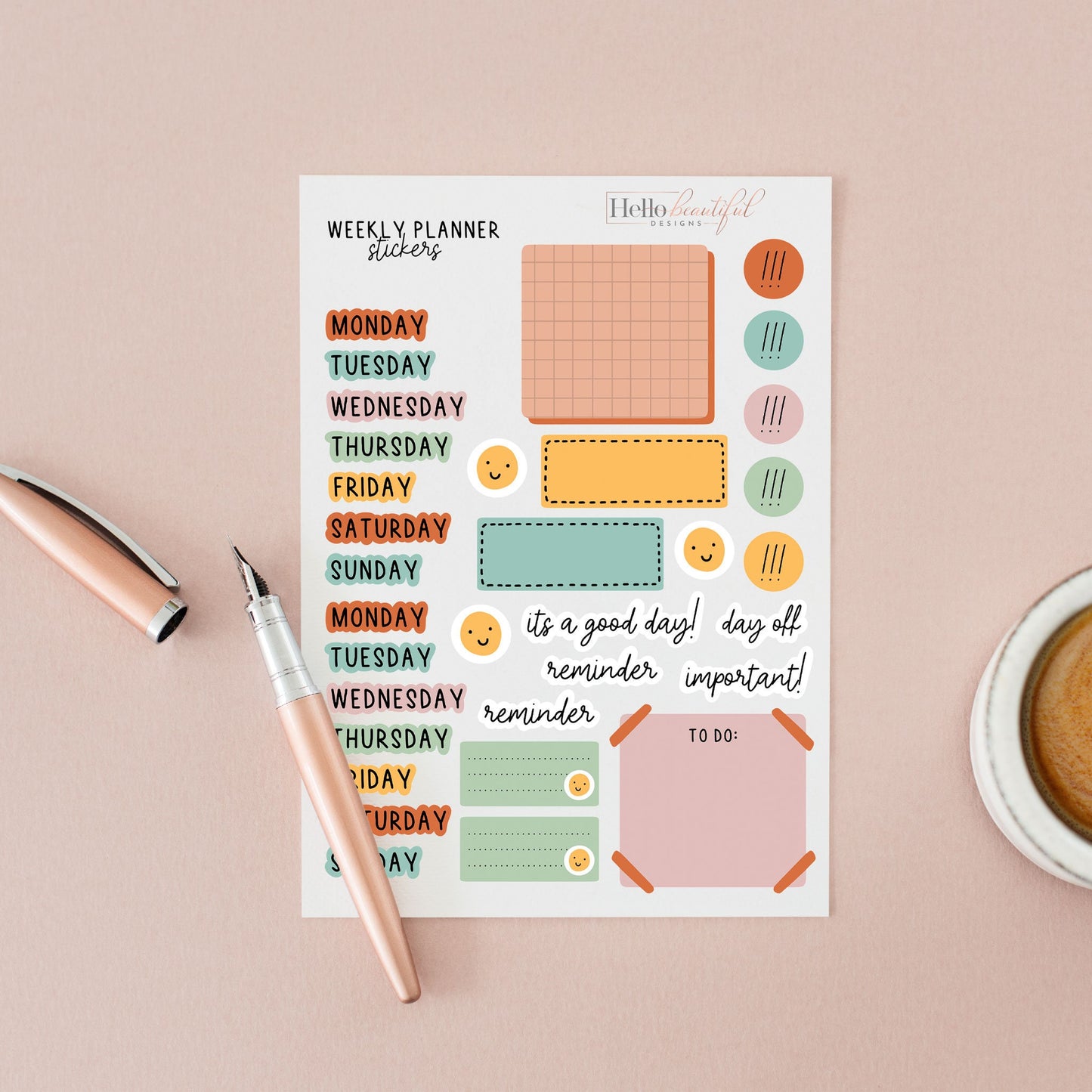 Colourful Daily Motivation Personalised Planner Graph Notebook Tag