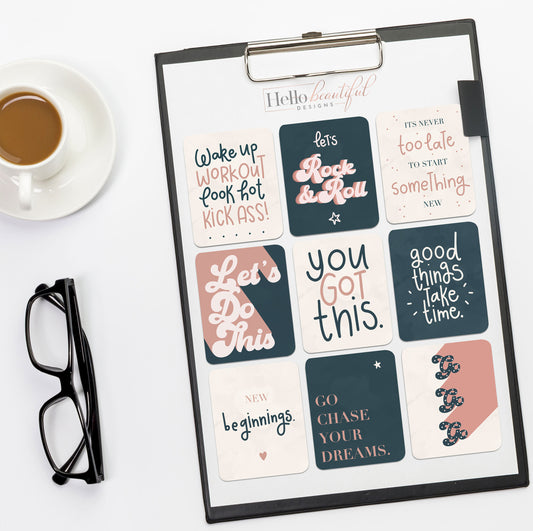 Motivational Notes Stickers, Quote Stickers, Laptop Stickers