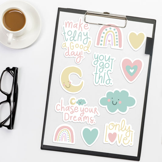 Pastel Quote Stickers, Quote Stickers, Laptop Stickers