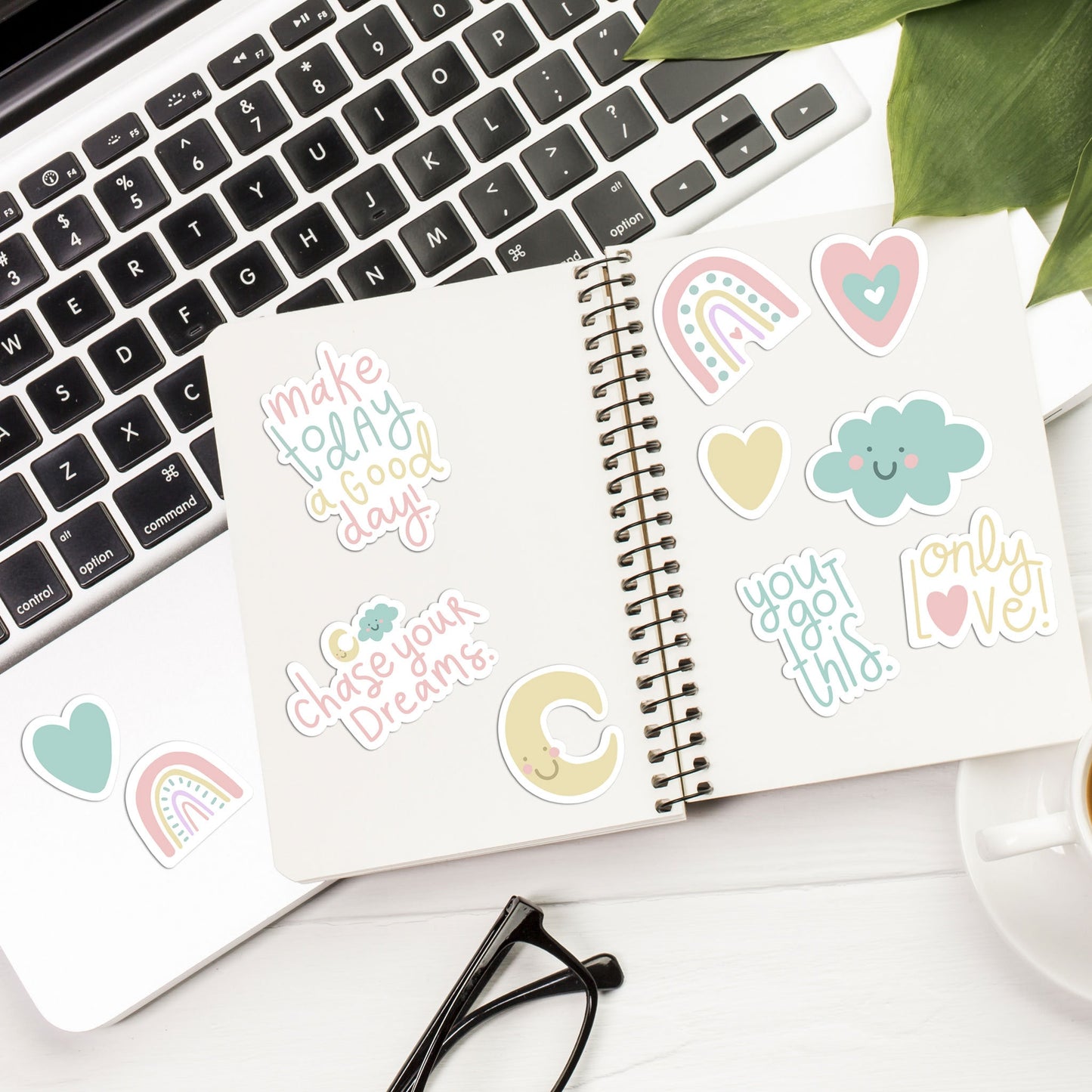 Pastel Quote Stickers, Quote Stickers, Laptop Stickers