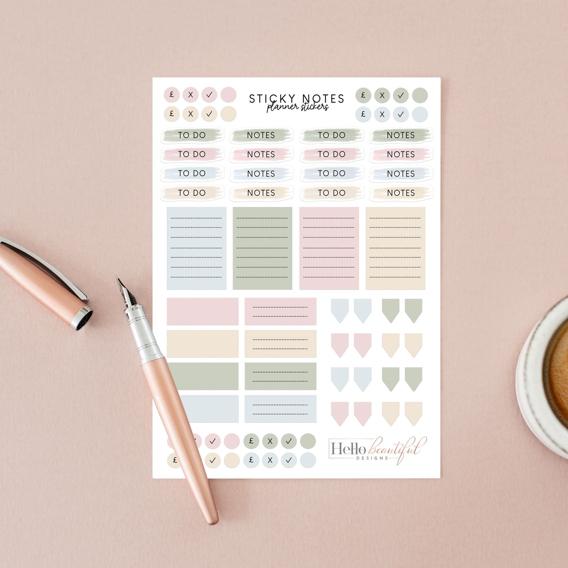 Pastel Planner Sticker Calendar Sticker Diary Sticker Weekly Notebook Sticker