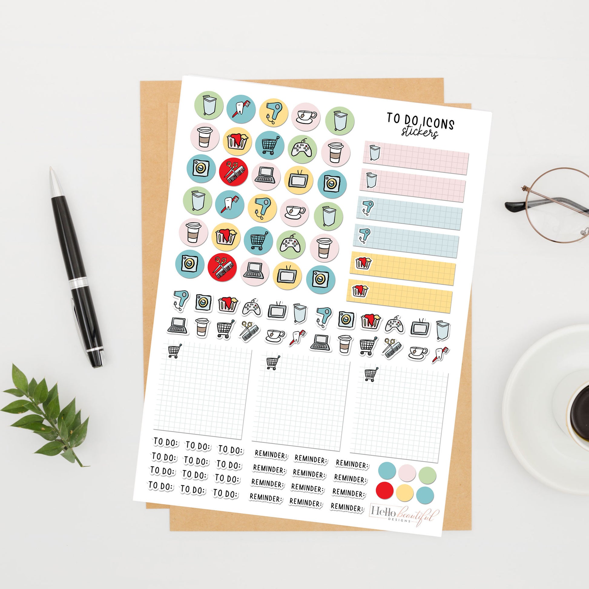 Sticker Set Shopping Todo List Planner Sticker Personalised Todo Planner