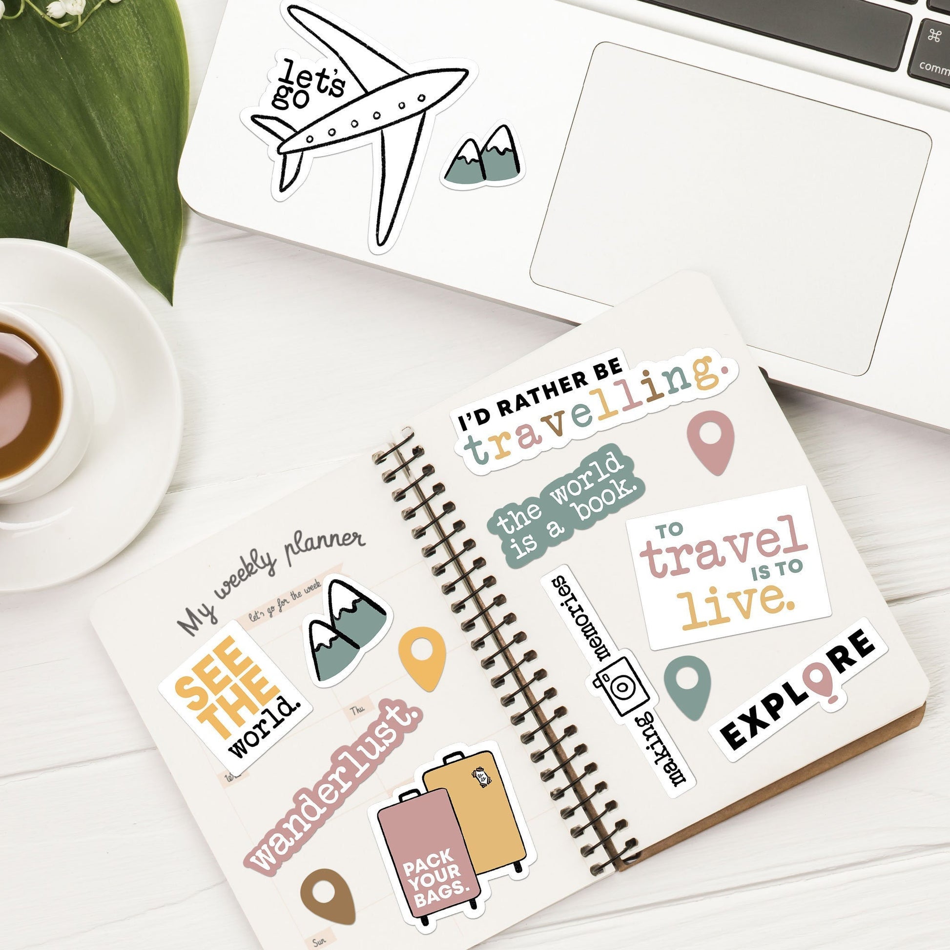 Travel Quote Stickers, Quote Stickers, Laptop Stickers