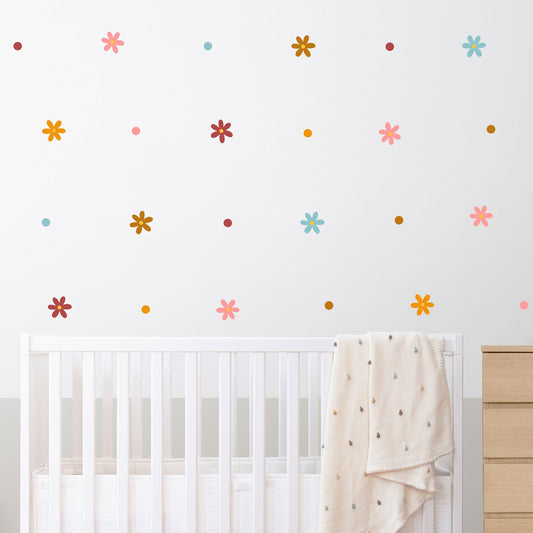 Nursery Flowers Wall Stickers, Nursery Wall Stickers, Flower Wall Stickers, Children's Wall Decor, Kid's Room, Girl's Bedroom, Floral Decals