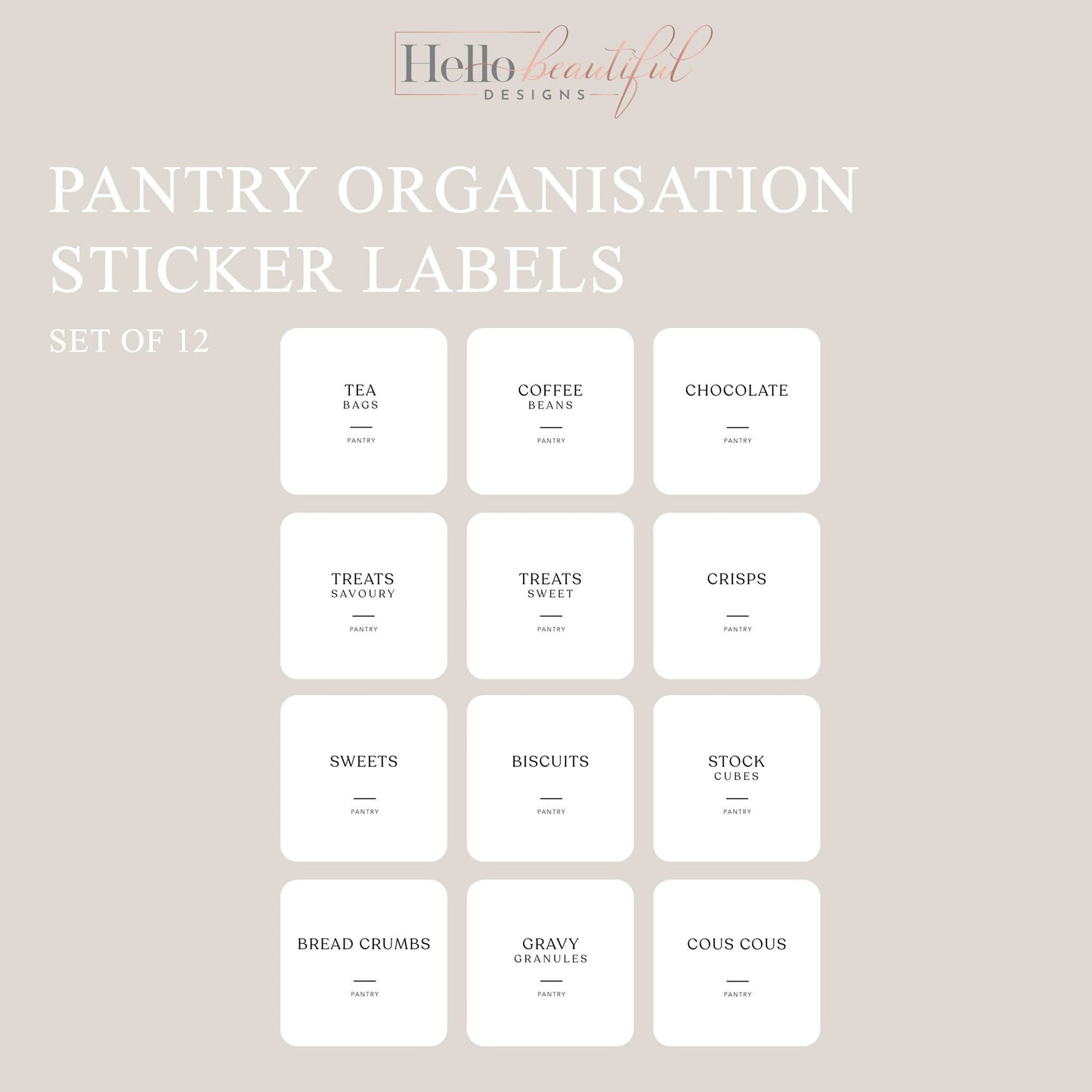 Pantry Sticker Labels, Pantry Organisation Labels, Organisation Stickers, Organisation, Kitchen Pantry, Snack Labels For Jars, Pantry Labels