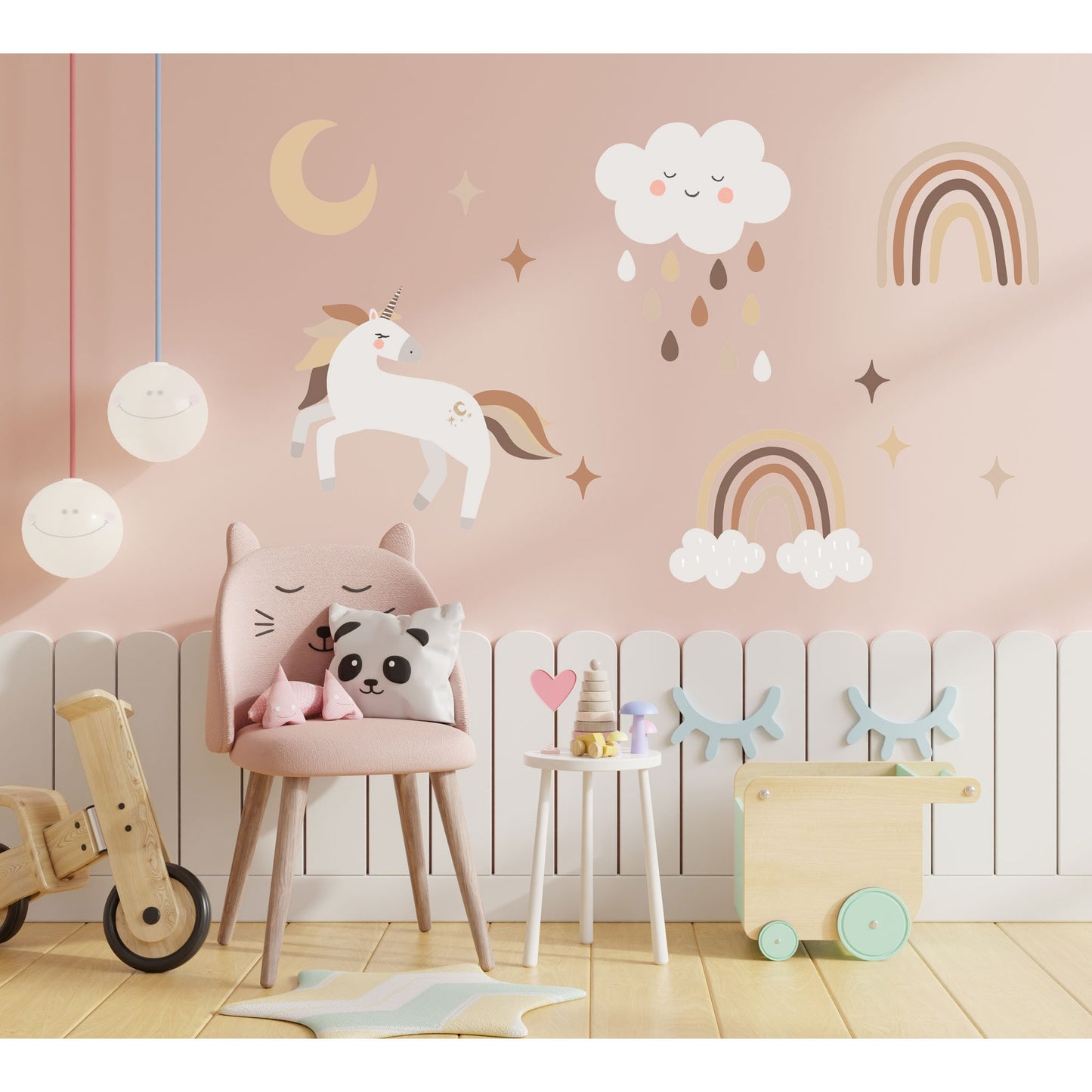 Playroom Sticker Mural Nursery Unicorn