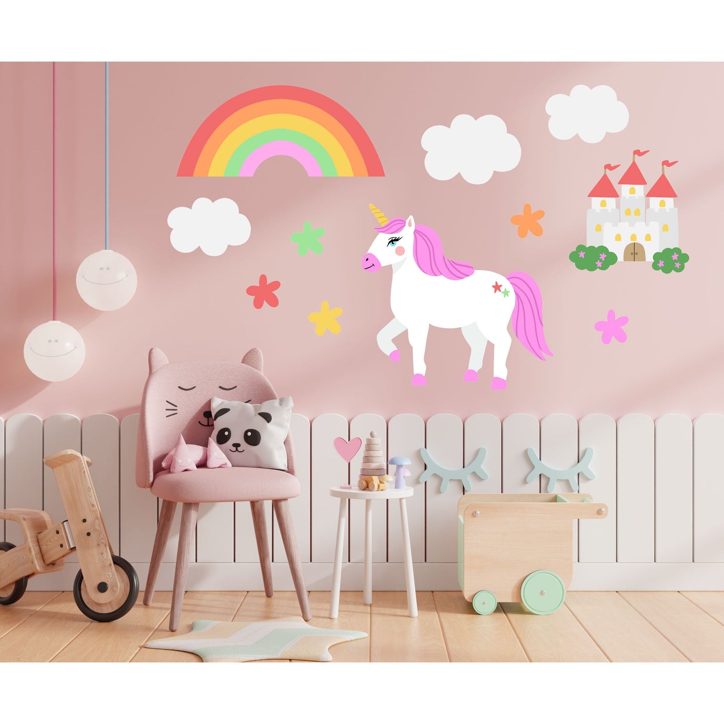 Rainbow Unicorn Wall Stickers, Nursery Wall Stickers, Unicorns Wall Decal