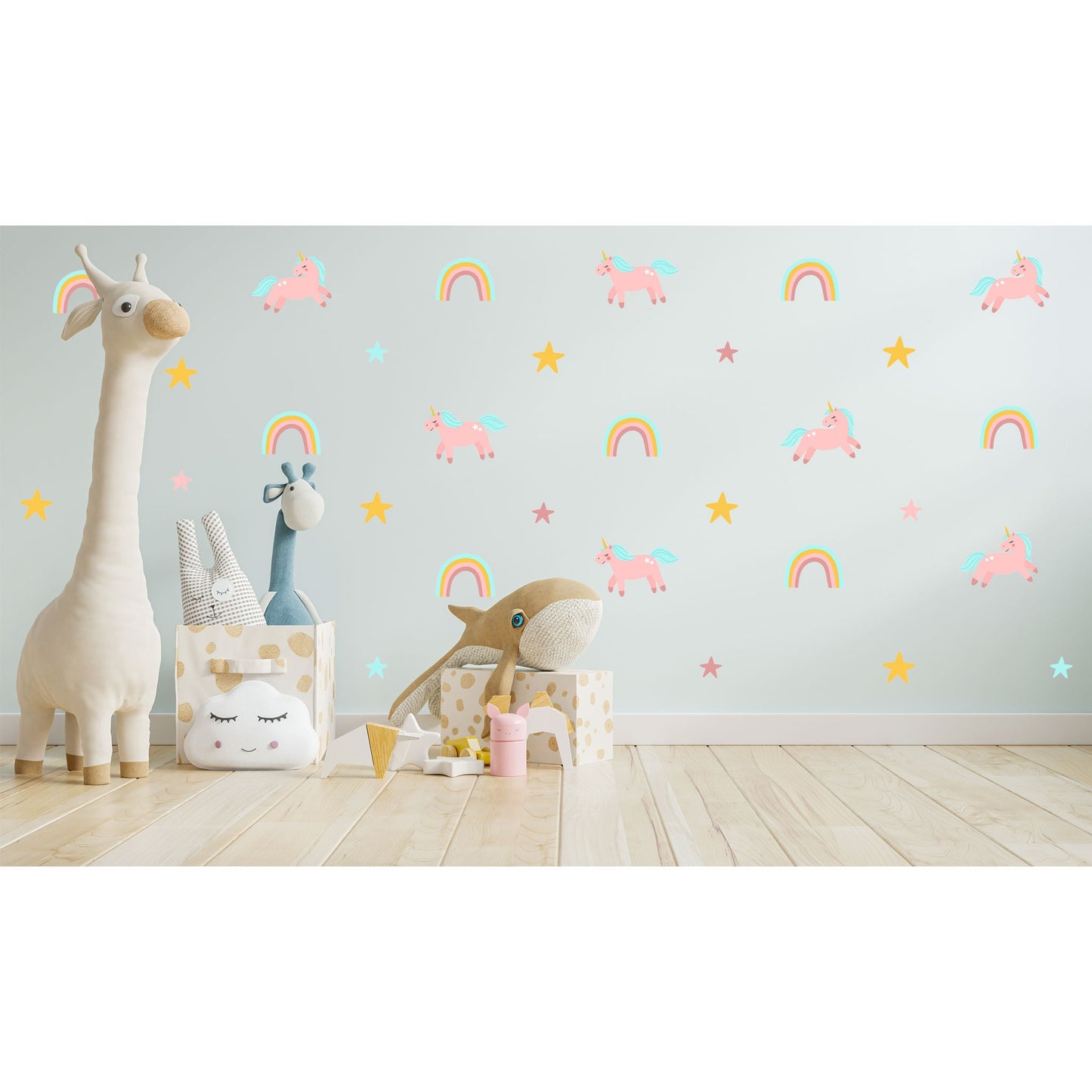 Pink Unicorn Wall Sticker Rainbow Sticker Unicorn Wall Decal Pink Rainbow