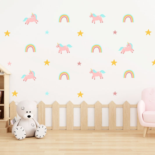 Pink Unicorn Wall Sticker Rainbow Wall Sticker Unicorn Decal Wall