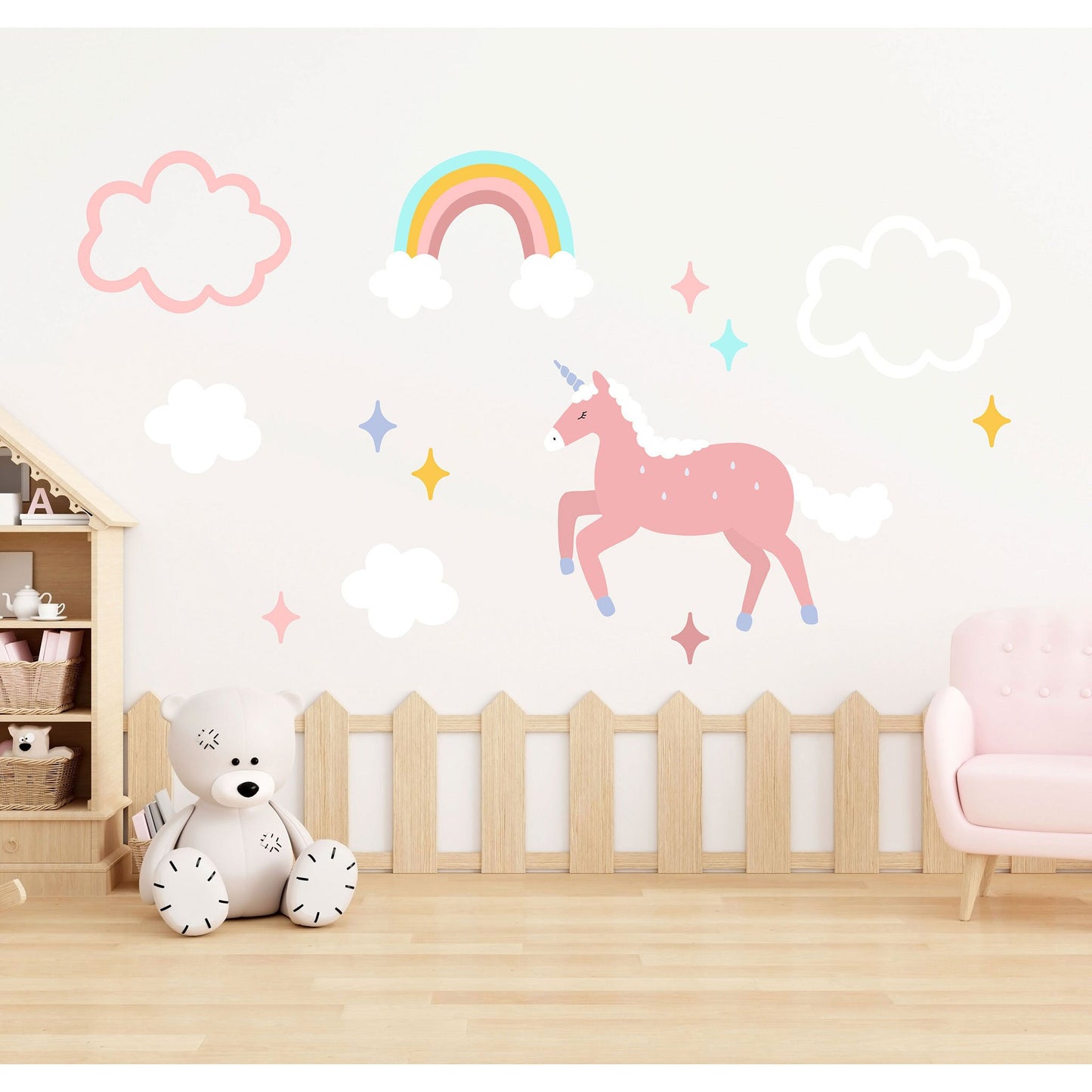 Unicorn Wall Decal Rainbow Unicorn Sticker Girl Wall Decal