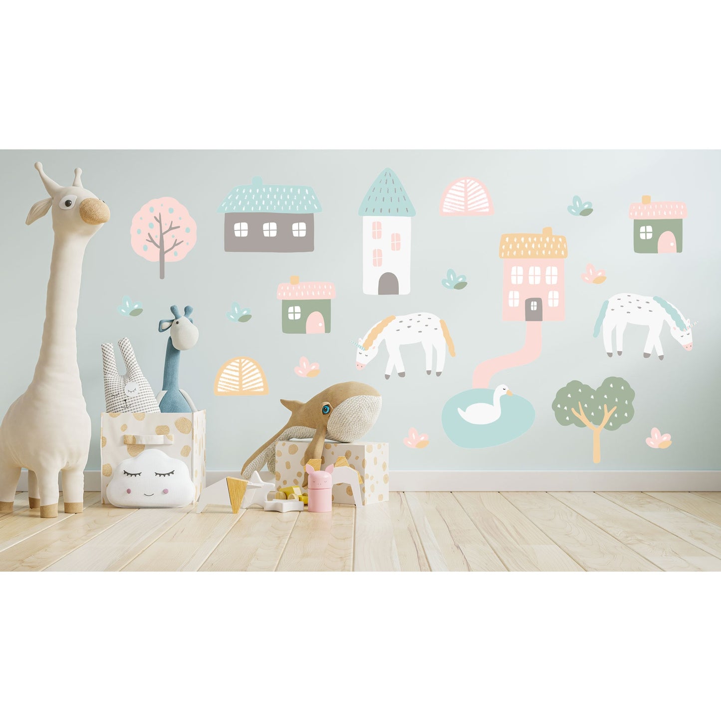 Unicorn Farm Wall Stickers, Nursery Wall Stickers, Unicorns Wall Decal