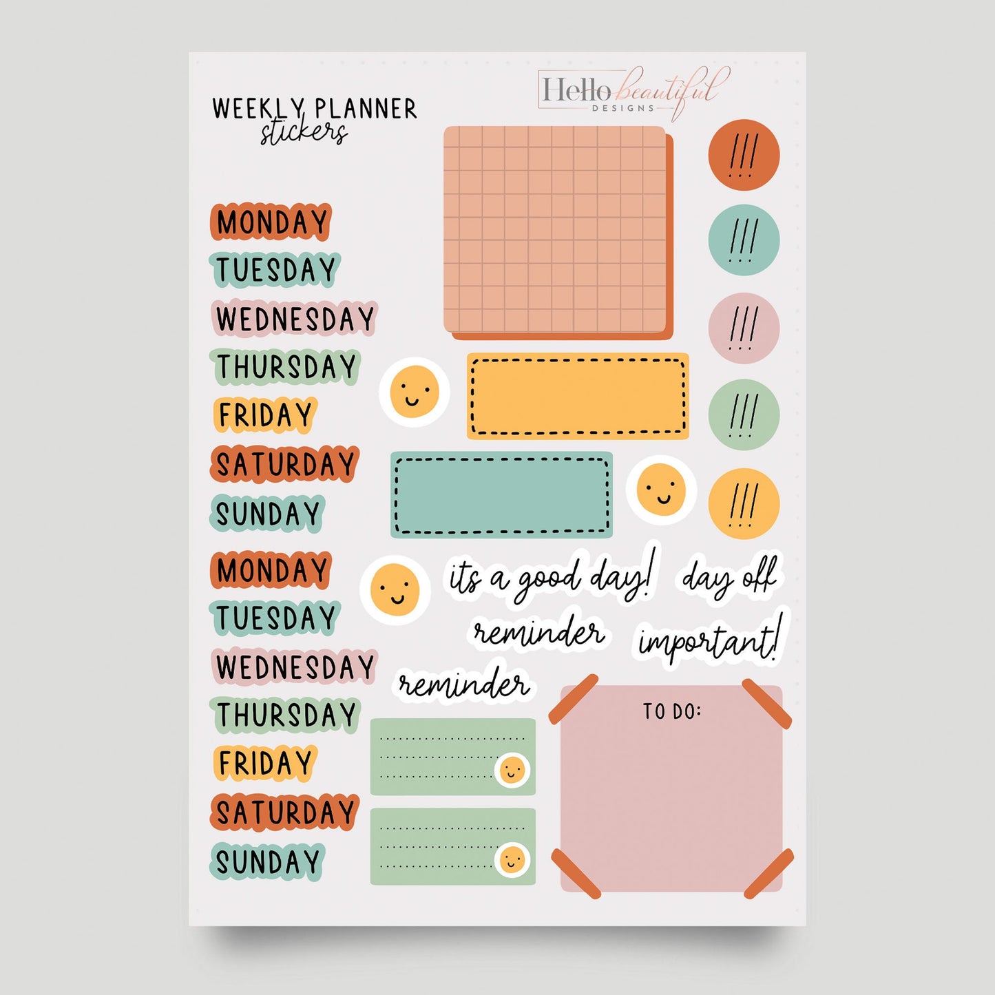 Colourful Daily Motivation Sticker Journal Sticker Set Notebook Tag