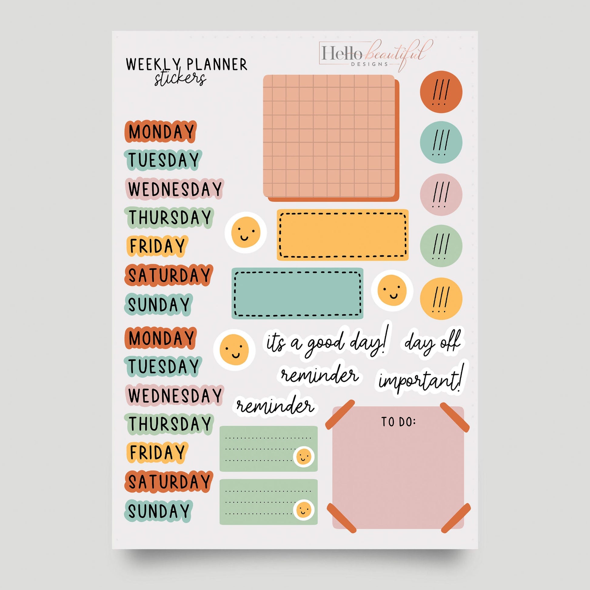 Colourful Daily Motivation Sticker Journal Sticker Set Notebook Tag