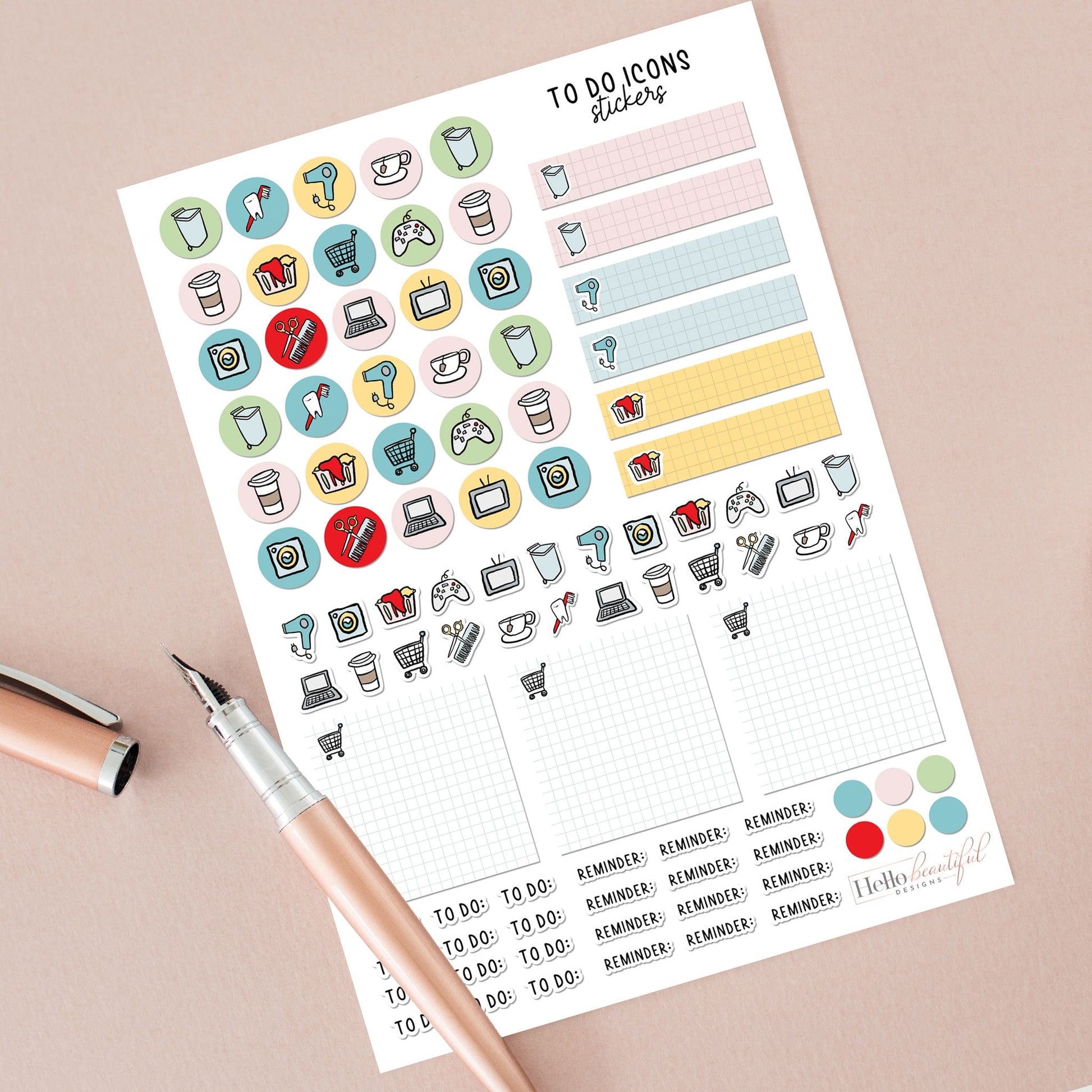 Todo Icon Sticker Planner Calendar Sticker Productivity Todo List