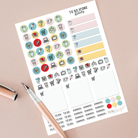 Todo Icon Sticker Planner Calendar Sticker Productivity Todo List