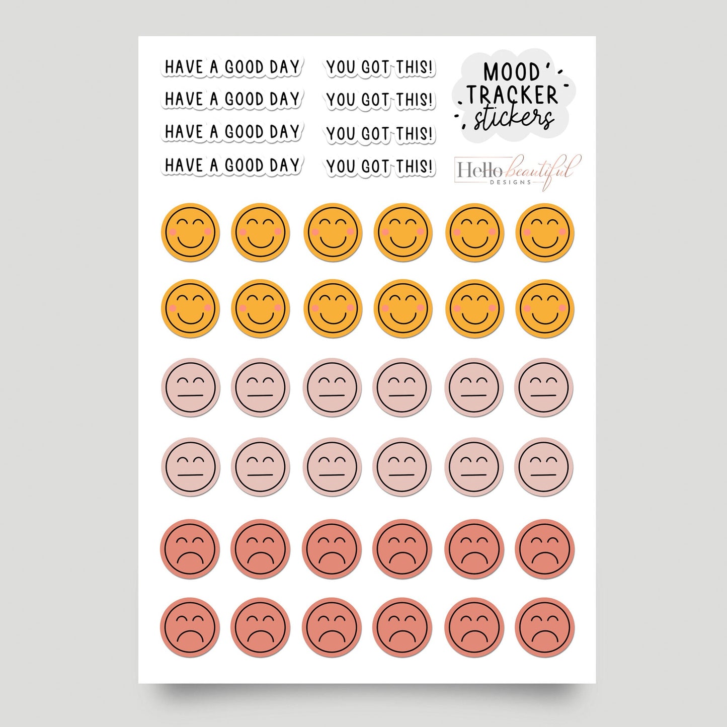 Mood Tracker Stickers, Mood Planner Stickers, Functional Planner Stickers, Organisation Stickers, Planner Stickers, Mood Stickers, Planner