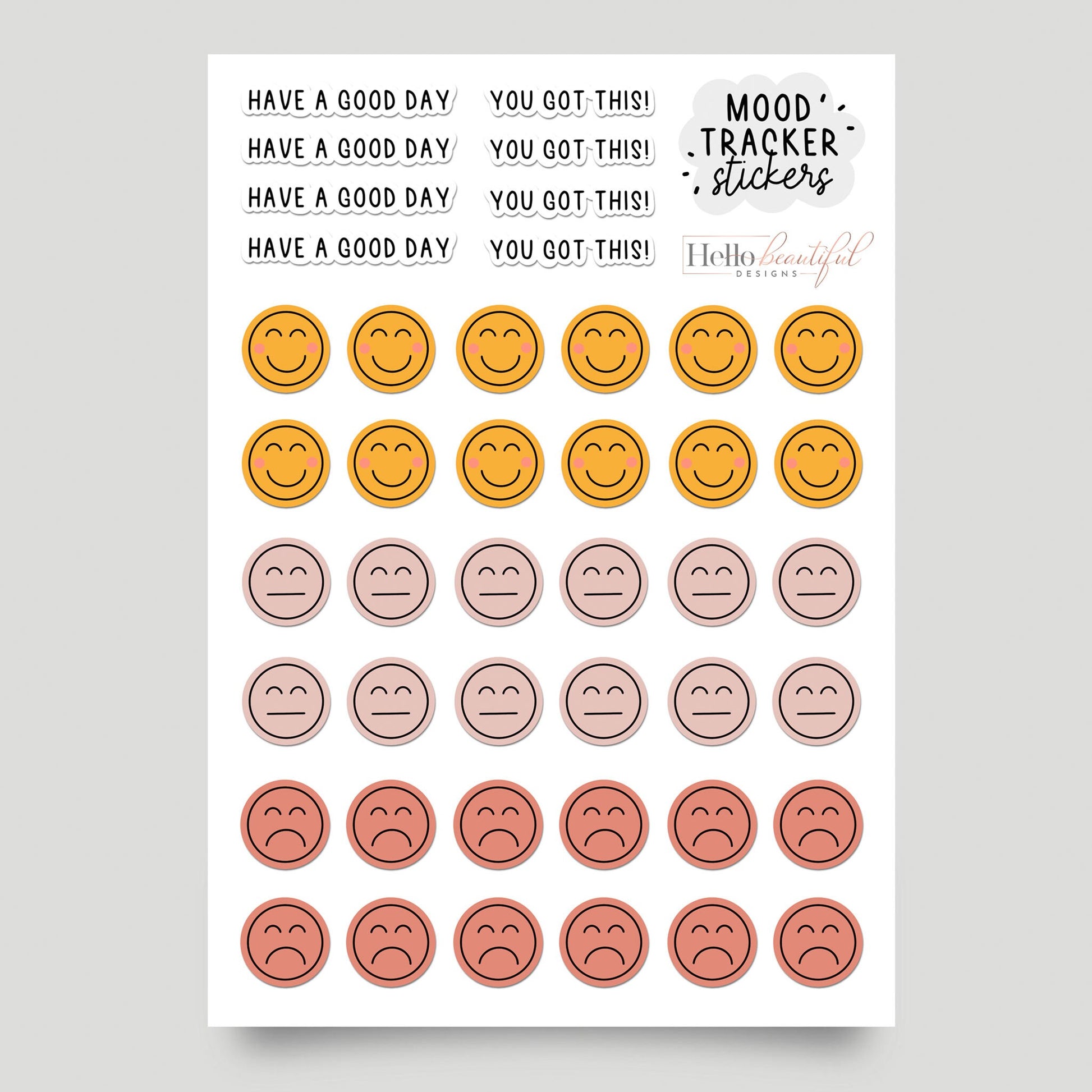 Mood Tracker Stickers, Mood Planner Stickers, Functional Planner Stickers, Organisation Stickers, Planner Stickers, Mood Stickers, Planner