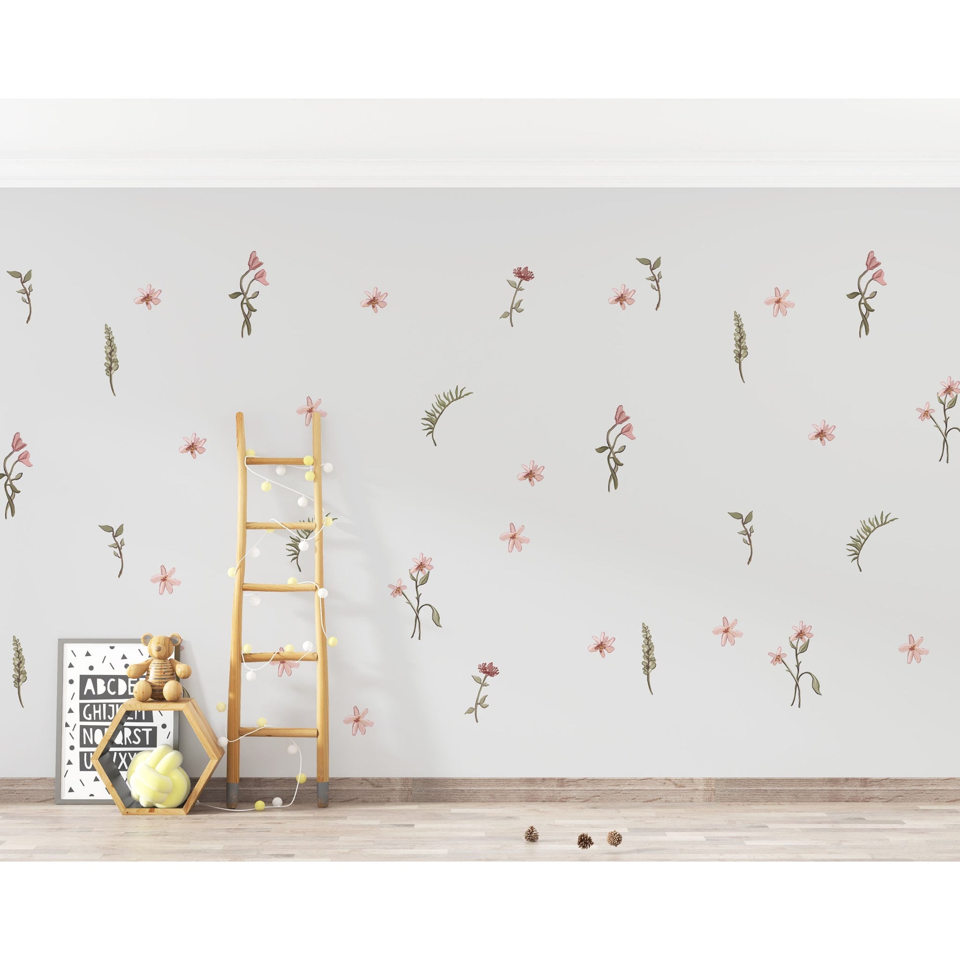 Decal Nursery Wallpaper Kid Wall Sticker Wildflower Wall Decal Flower