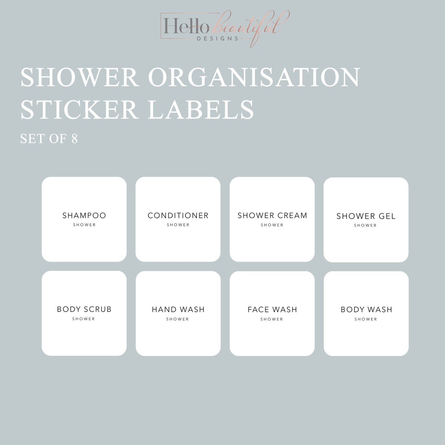 Shower Label Stickers, Bathroom Organisation Labels, Organisation Stickers, Organisation, Bathroom, Bathroom Shower Labels For Bottles