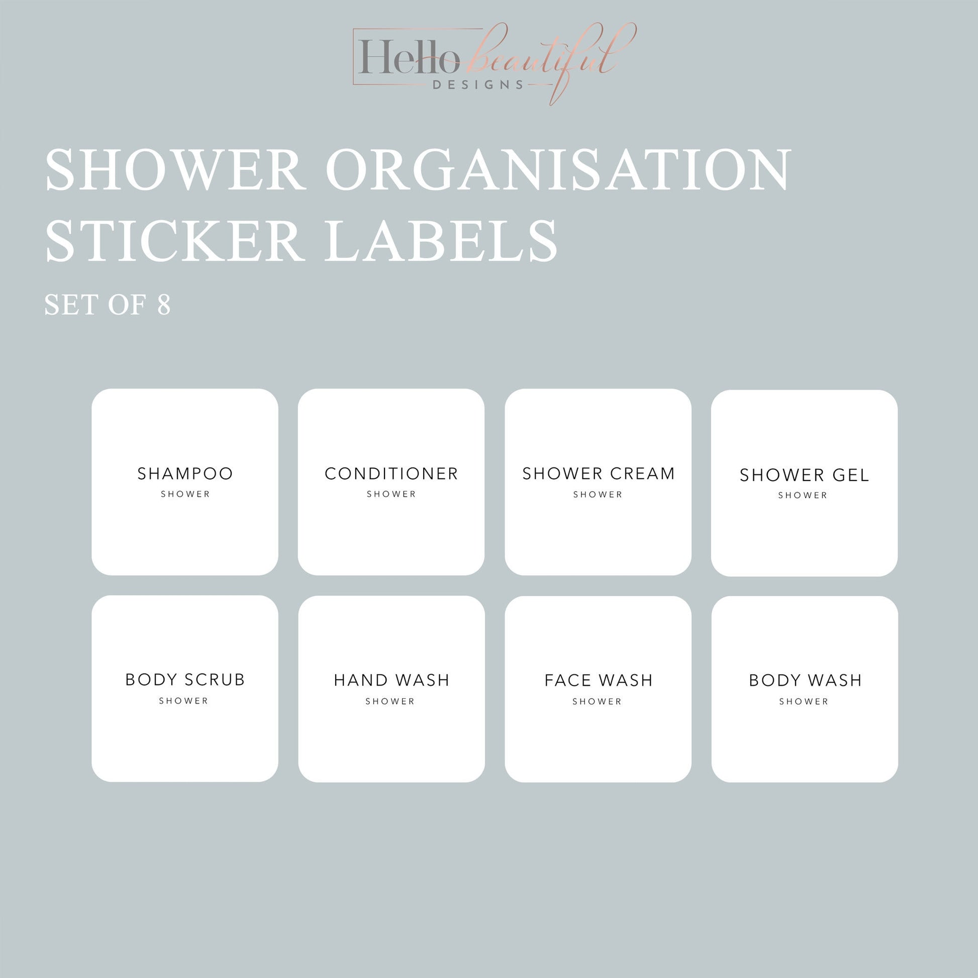 Shower Label Stickers, Bathroom Organisation Labels, Organisation Stickers, Organisation, Bathroom, Bathroom Shower Labels For Bottles