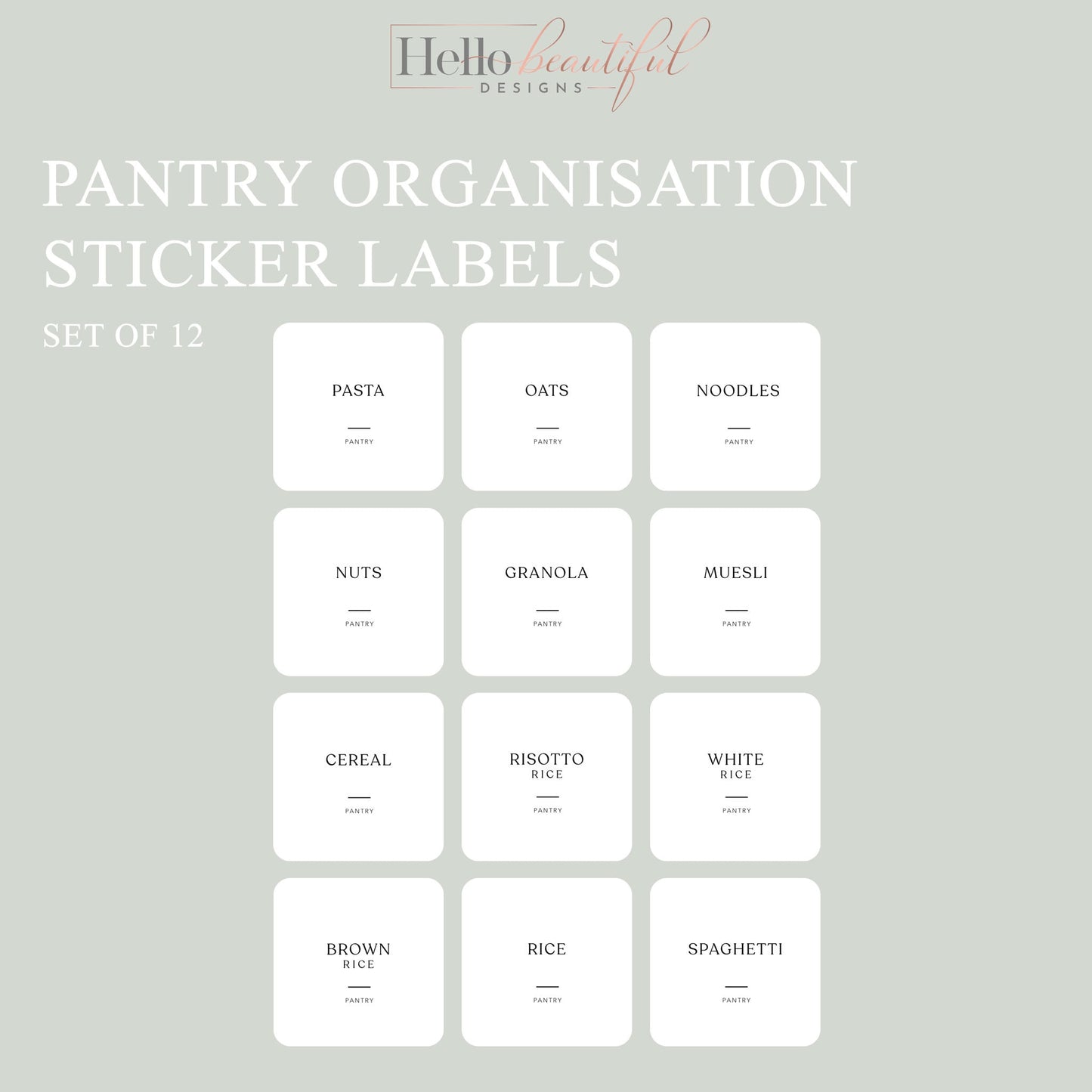 Pantry Label Stickers, Pantry Organisation Labels, Organisation Stickers