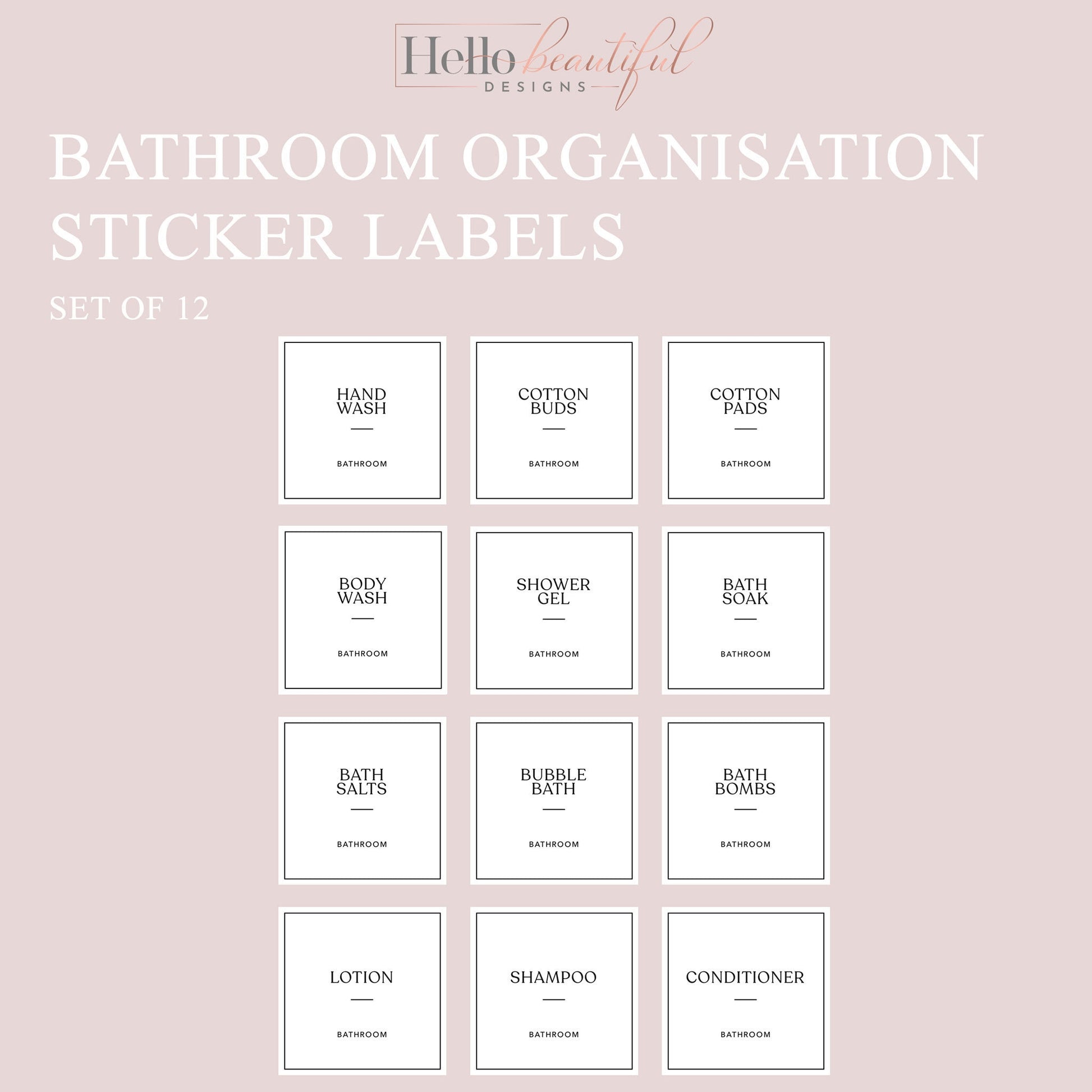 Bathroom Label Stickers, Bathroom Organisation Labels, Organisation Stickers, Organisation, Bathroom, Bathroom Cleaner Labels For Bottles