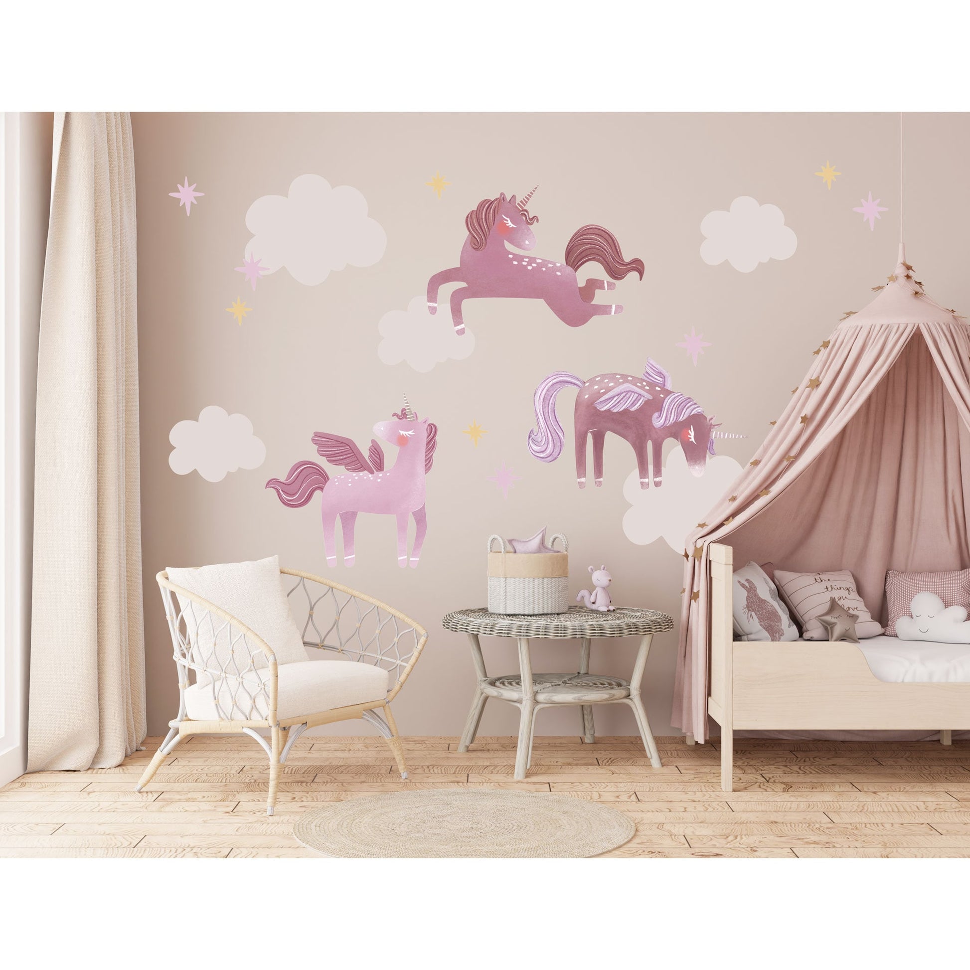 Unicorns Wall Decor Wall Sticker For Girls Room Boho