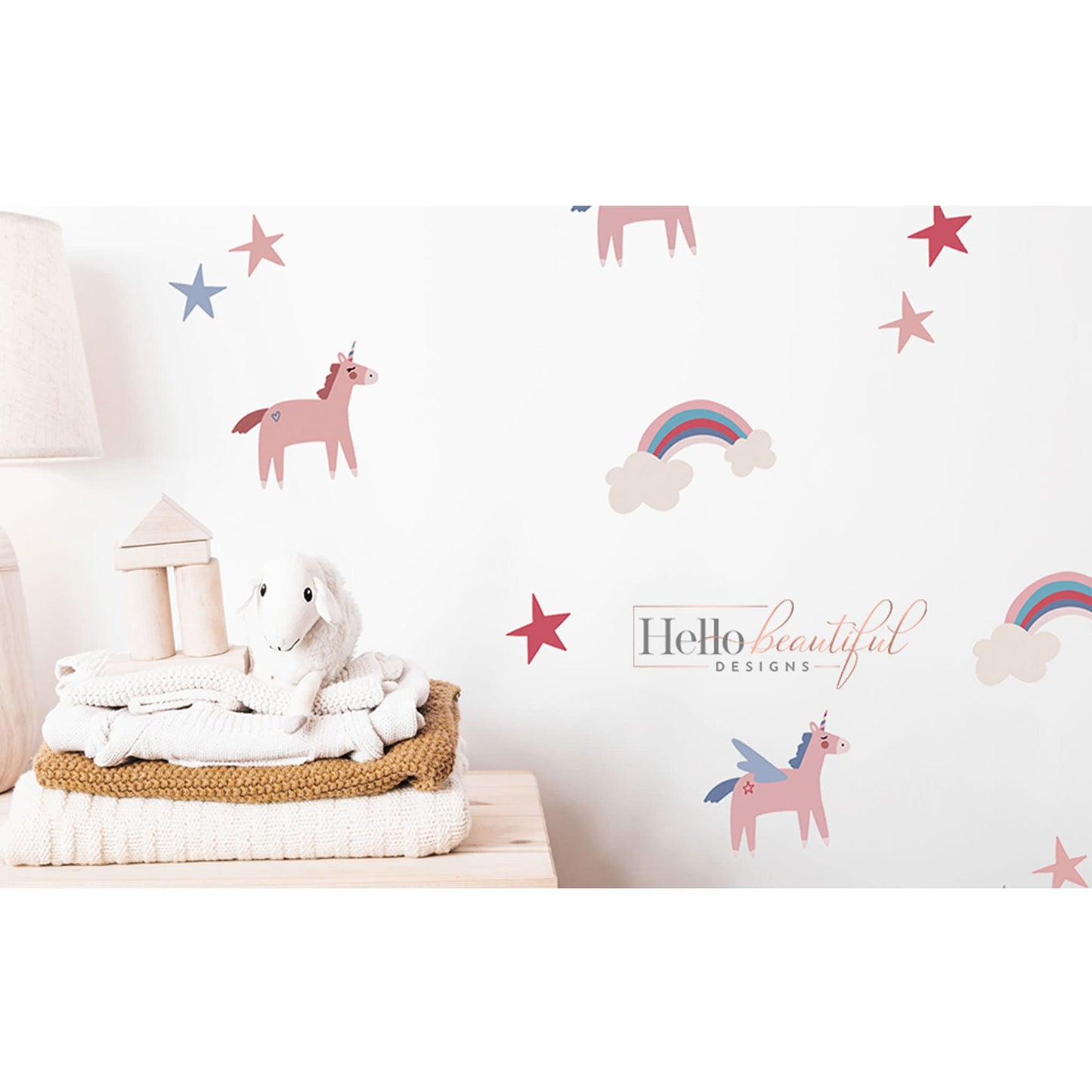 Unicorn Wall Sticker Girl Unicorn Wall Decal Nursery Unicorn Decal Rainbow Wall Sticker Unicorn Playroom Sticker Nursery Decor Decal Unicorn