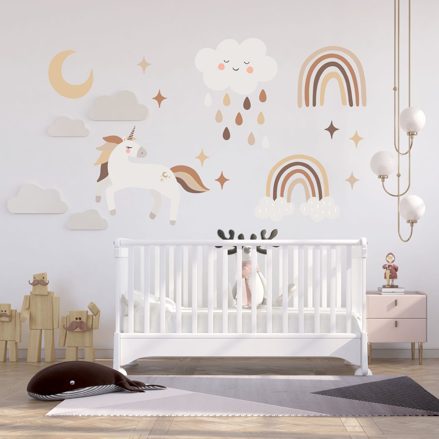 Boho Unicorn Wall Wall Decal Nursery Unicorn Decal Playroom Sticker Mural Nursery Unicorn