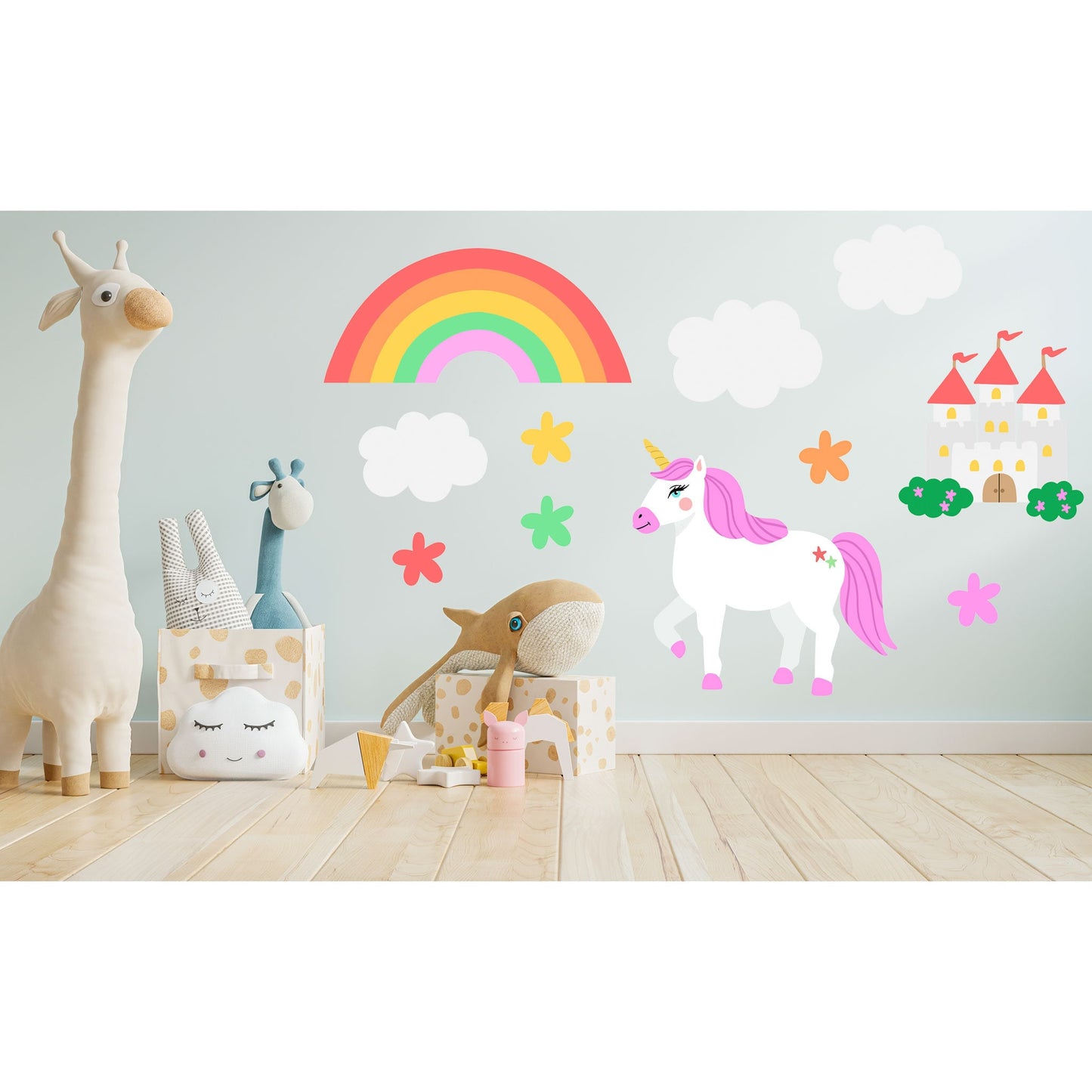 Rainbow Unicorn Wall Stickers, Nursery Wall Stickers, Unicorns Wall Decal