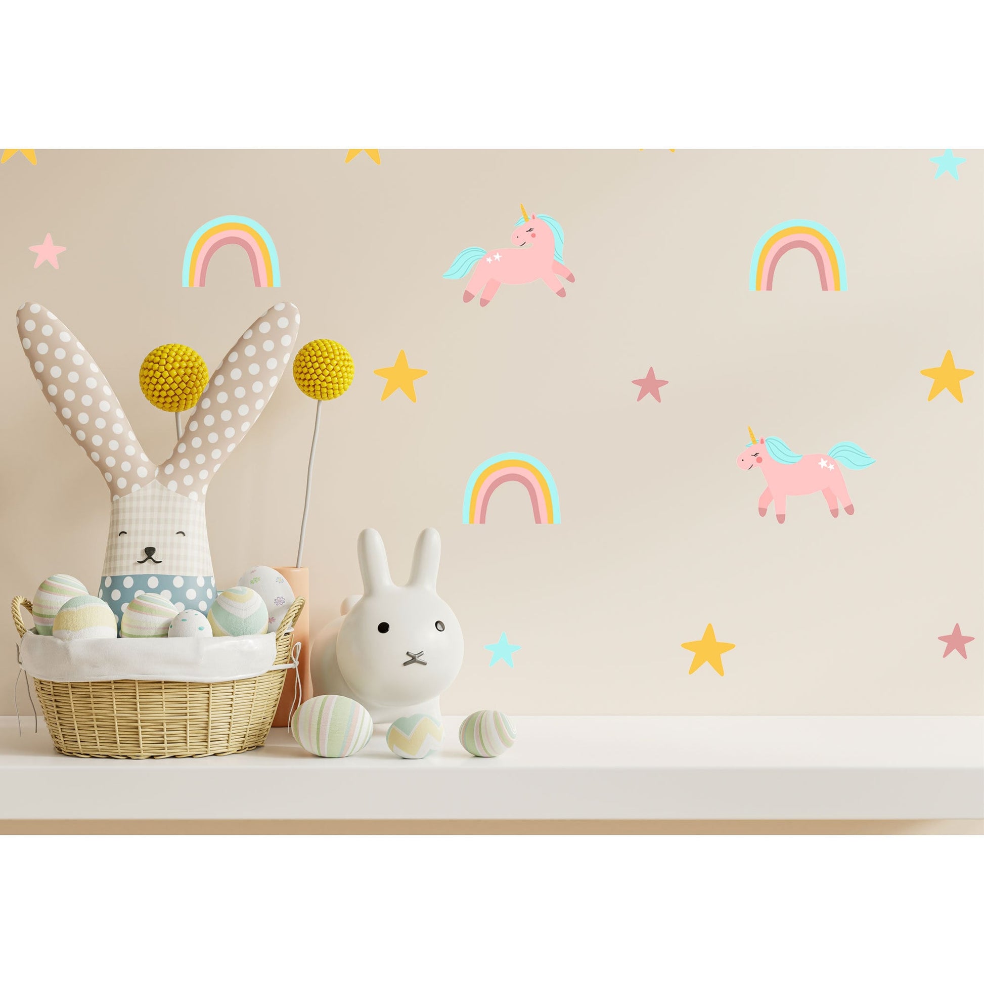 Sticker Unicorn Wall Decal Pink Rainbow