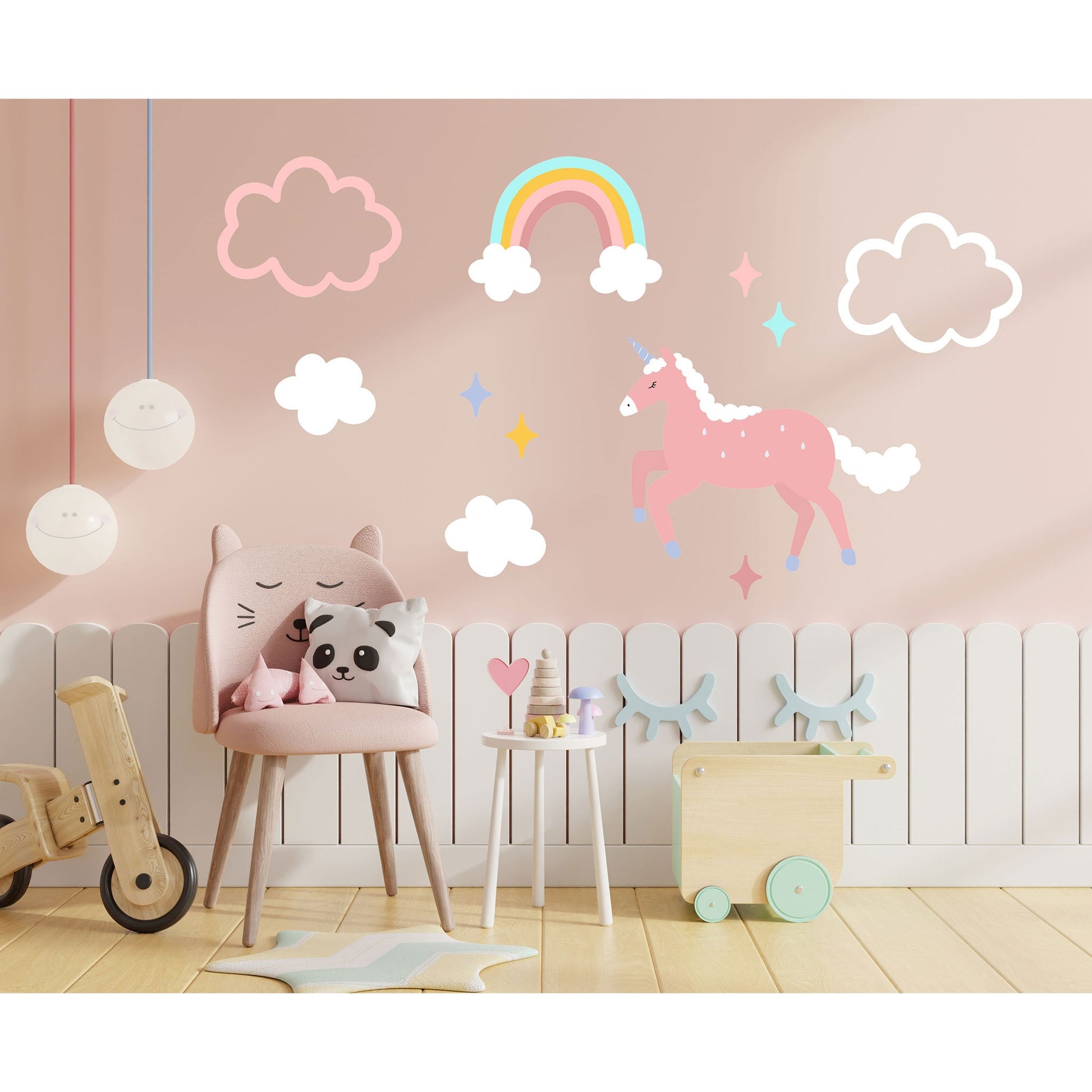 Unicorn Wall Decal Rainbow Rainbow Mural Nursery Unicorn Sticker Playroom Decal