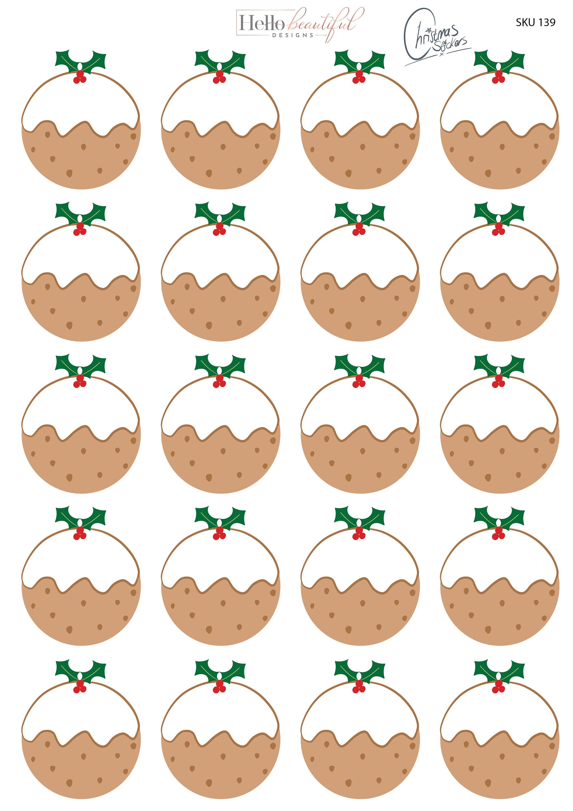 Christmas gift tags, high quality, Christmas pudding