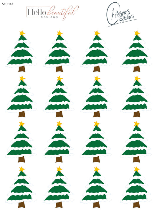 Christmas sticker sheet, Christmas Trees, perfect for gift decorations and festive crafts