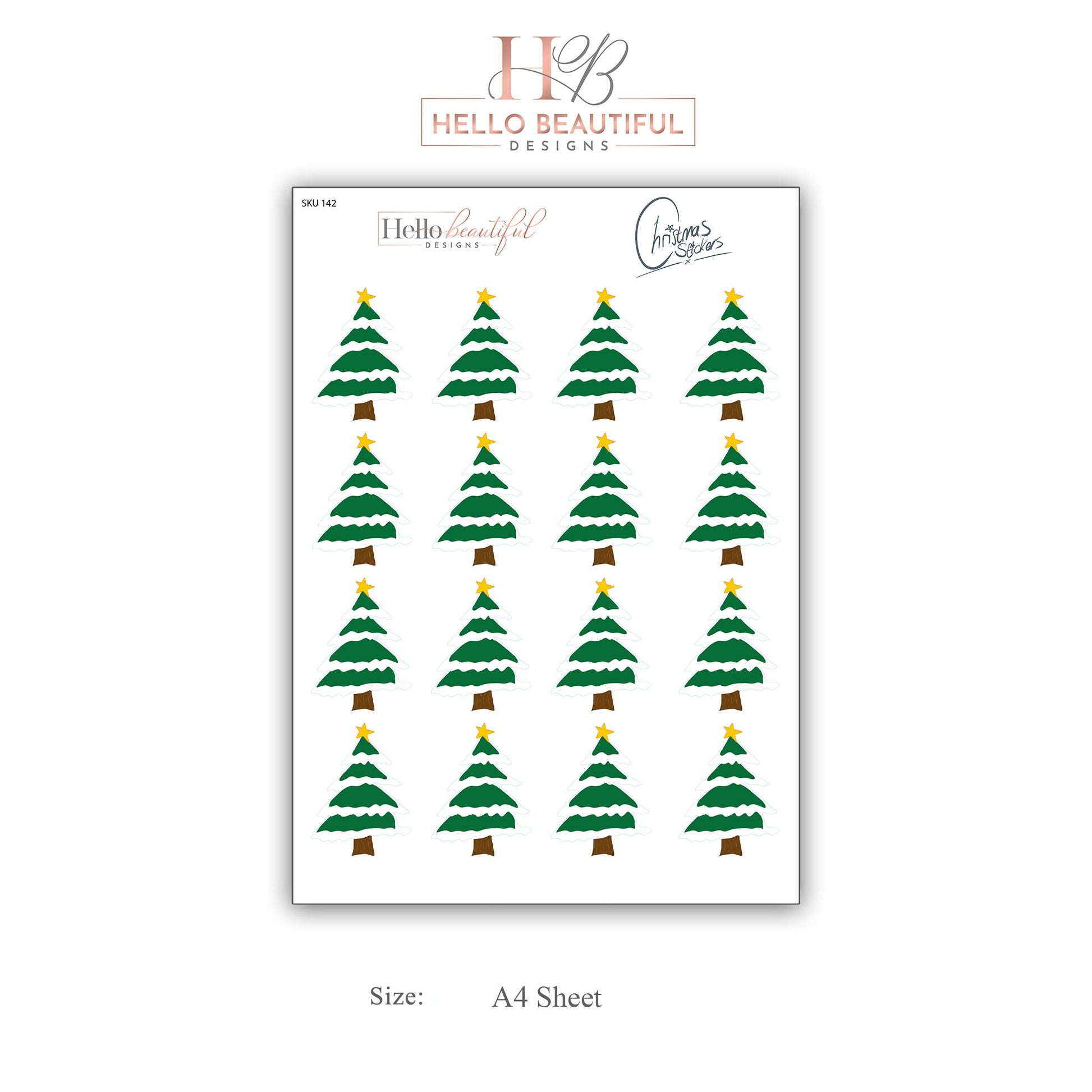 Christmas sticker set 7 sheets, Santa, reindeer, snowman, Christmas tree, gonk.