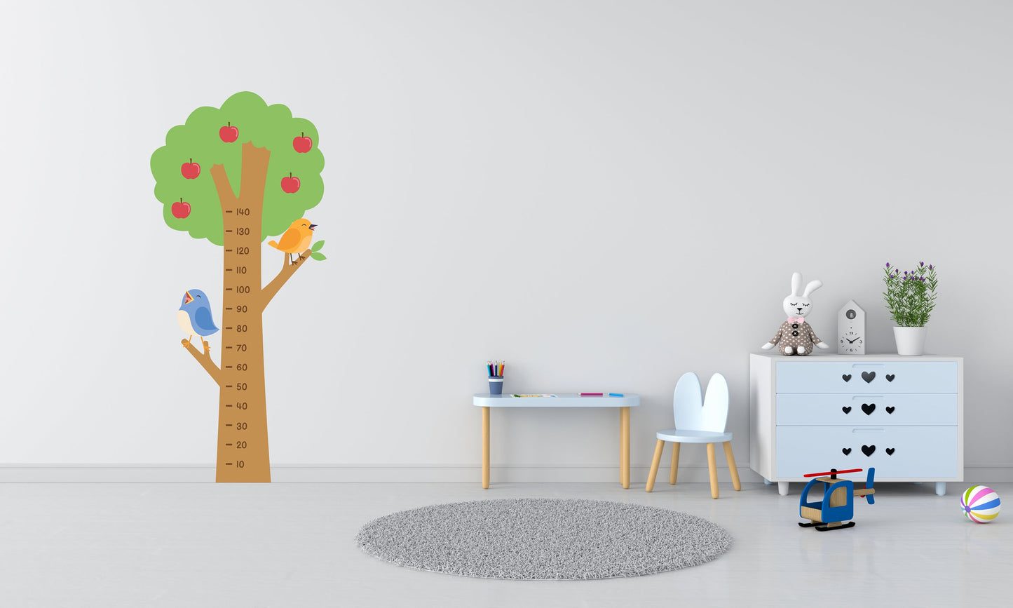 Get Your Hands on Our Handmade Apple Tree Growth Chart Wall Sticker - Perfect for Tracking Your Child's Growth Up to 140cm!