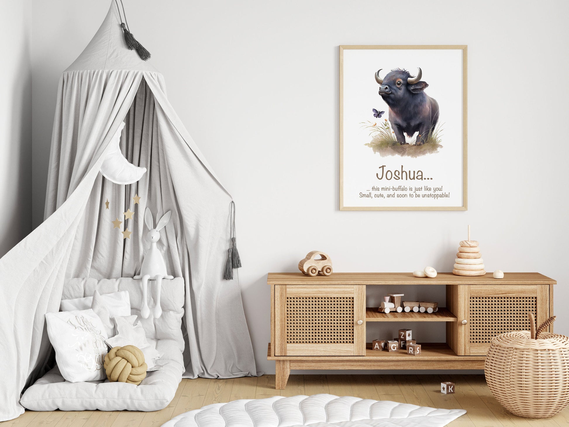 Personalised Named Print Cute Animal Nursery Art Inspirational Quote Kids Baby Safari Framed Poster Unframed Girls Bedroom Boys Decor Ideas